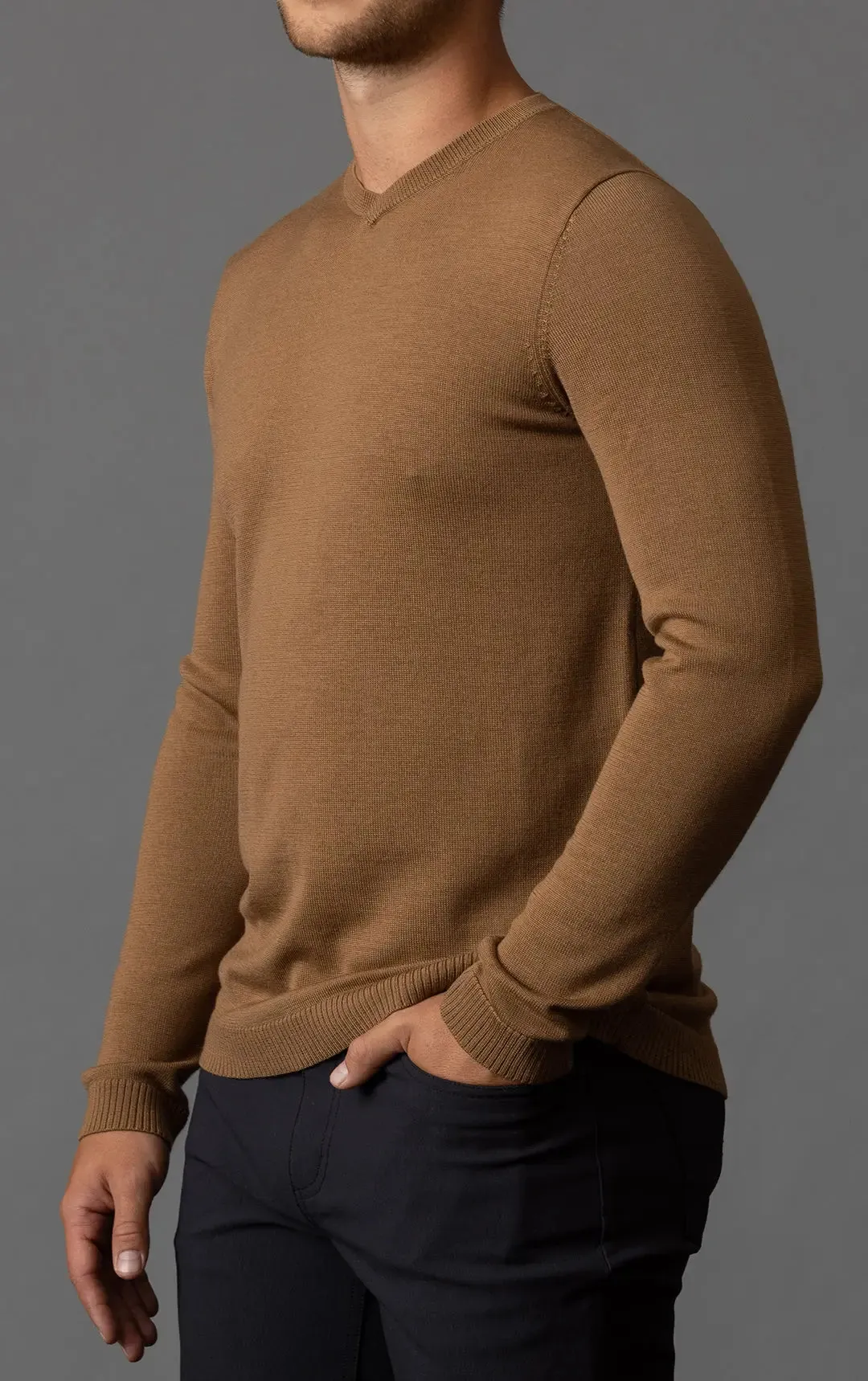 12GG MERINO V-NECK SWEATER - CLEARANCE