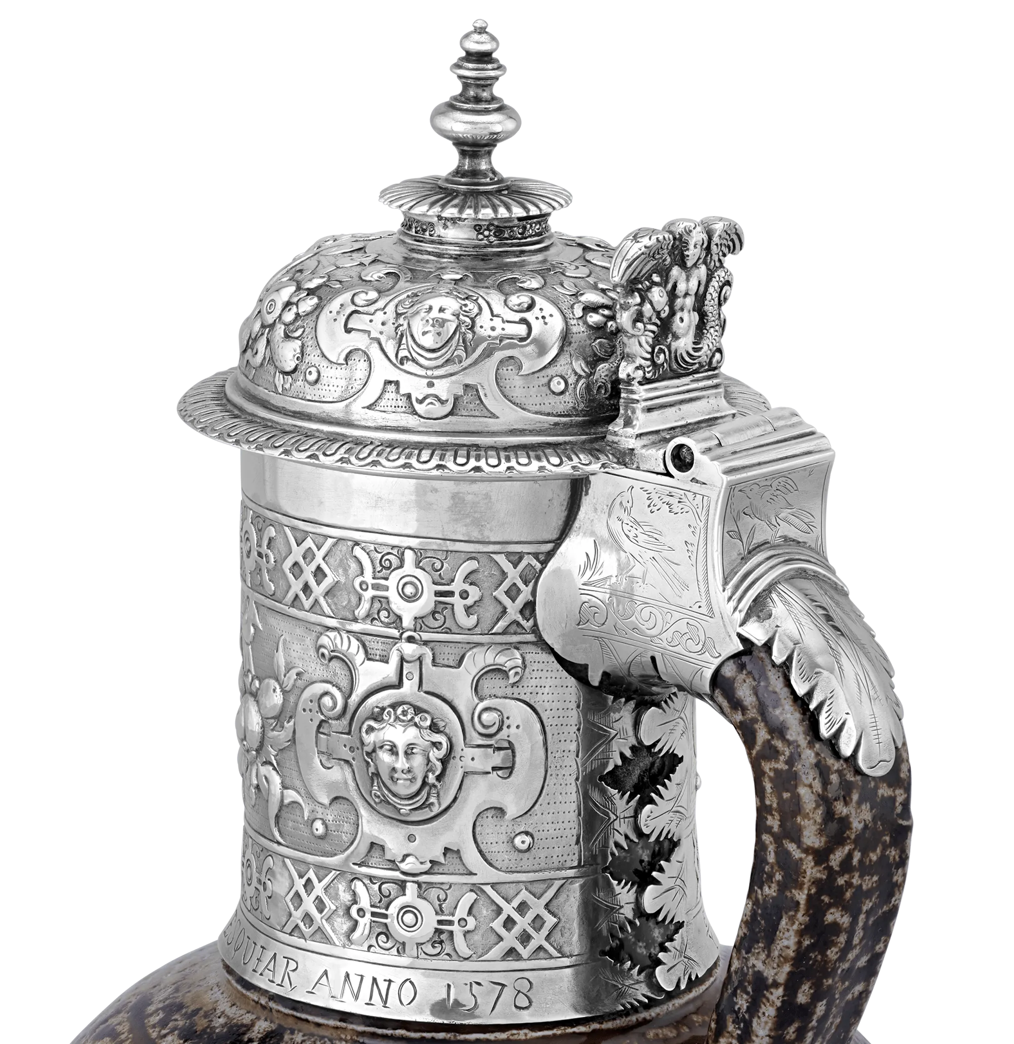 17th-Century Silver Tigerware Jug