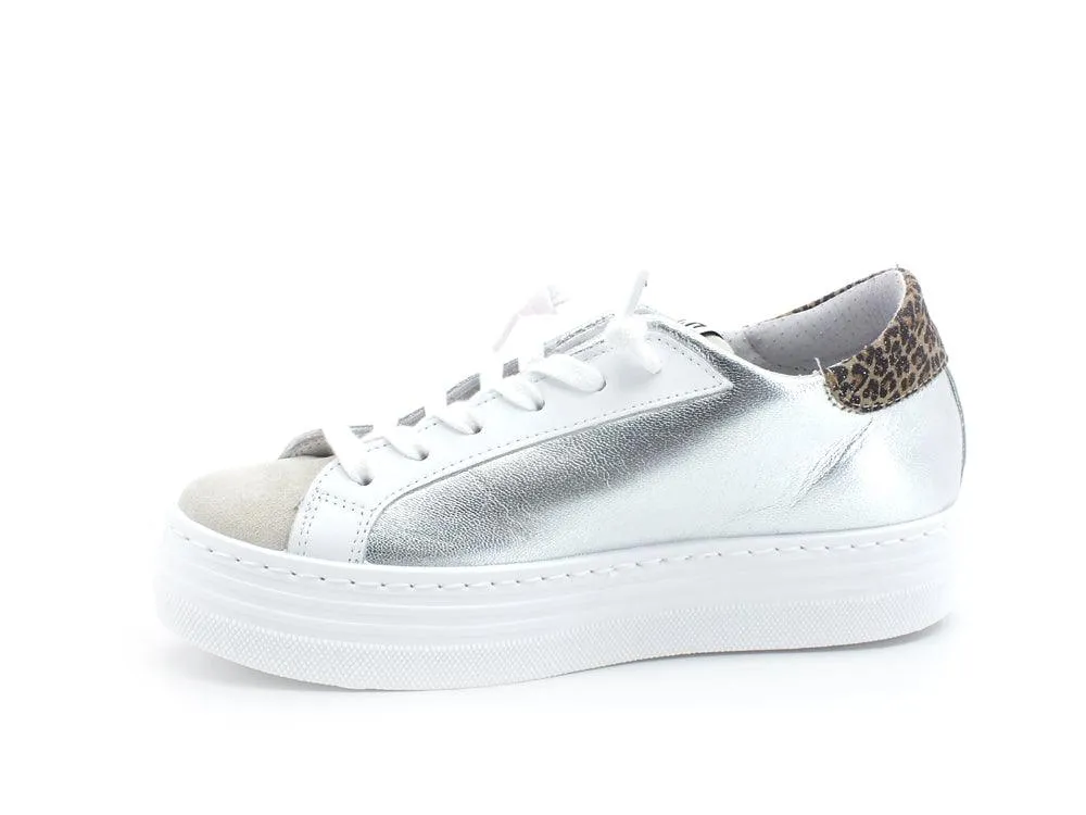 2STAR Sneaker HS Low Retro Leo Platform Silver White Grey 2SD3441