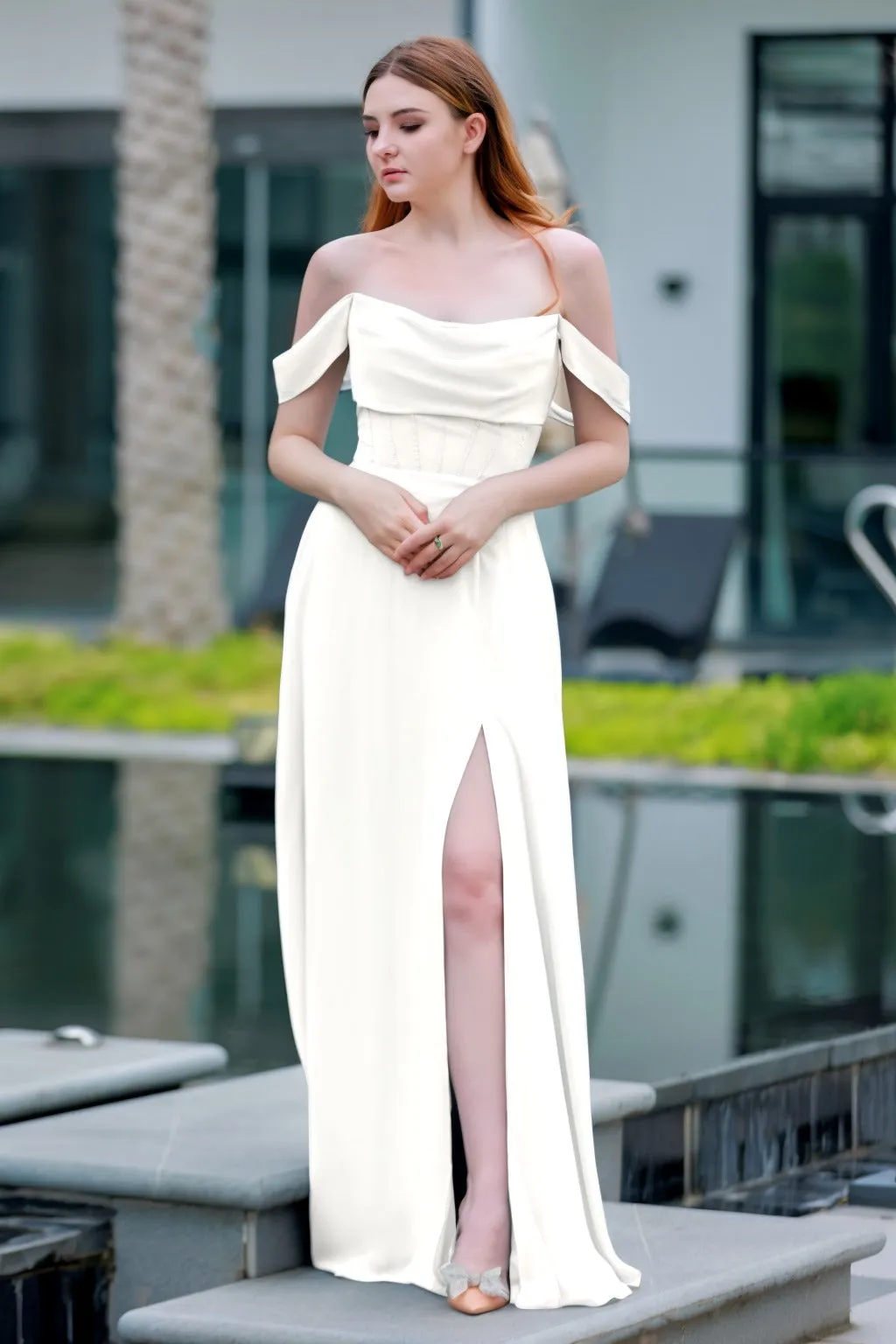 A-Line Floor Length Chiffon Bridesmaid Dress CB0709