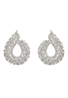 Adalinda Sweeping Hoop Earrings Silver