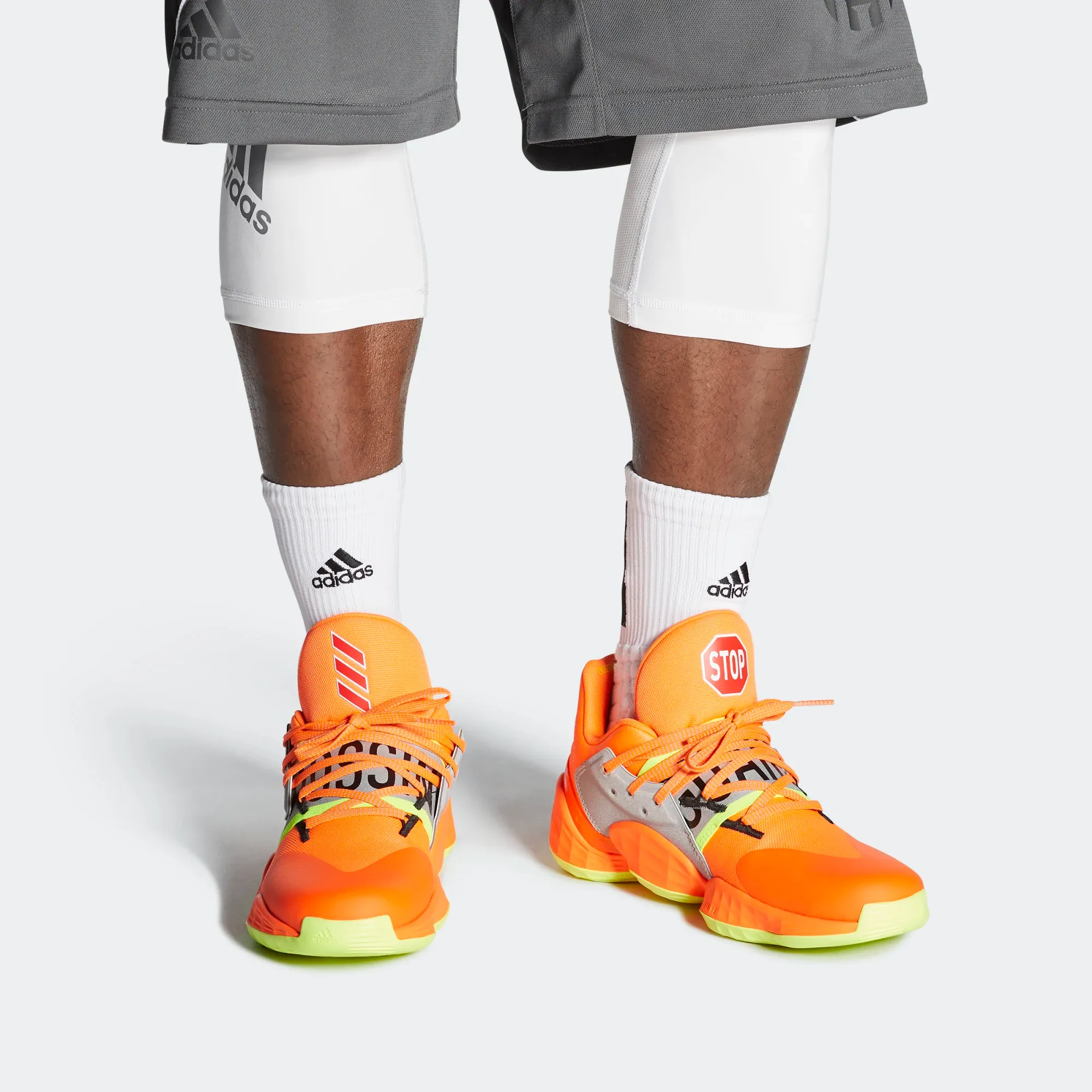 Adidas Men's Harden Vol. 4 Playoffs Shoes - Solar Orange / Silver Metallic / Core Black