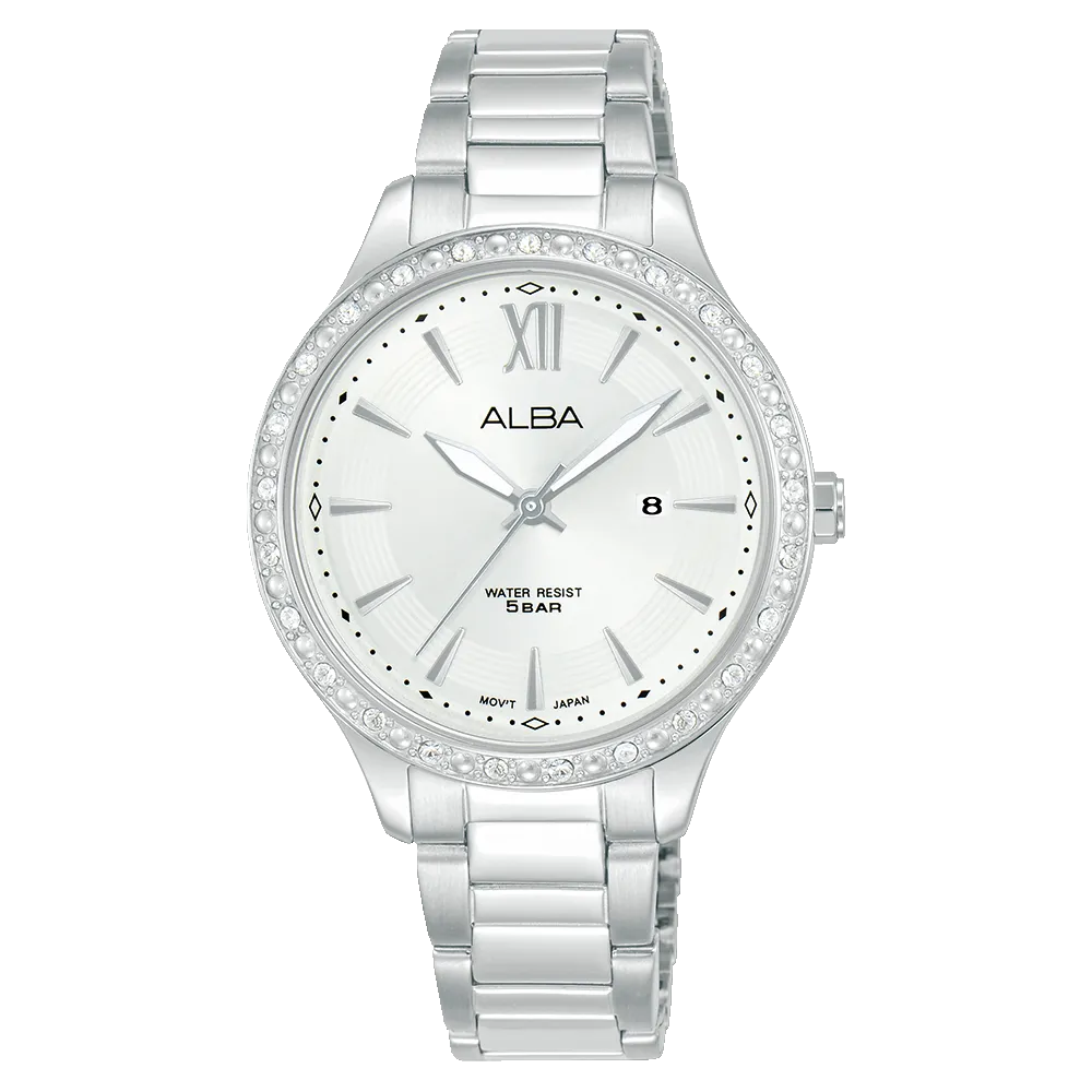 Alba Fashion Analogue Stainless Steel Silver Dial Watch AH7BY1X