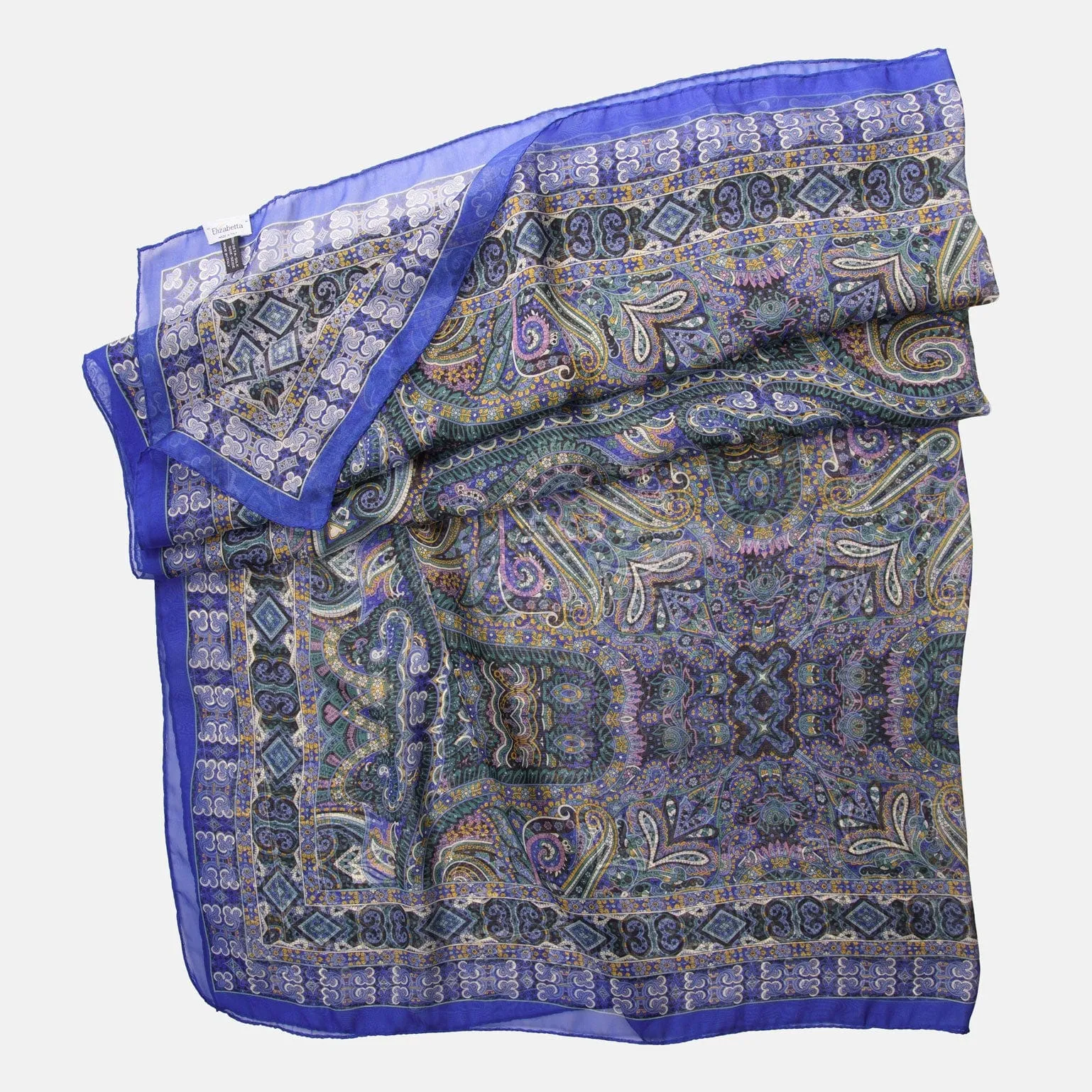 Ambra - Large Silk Scarf - Blueberry