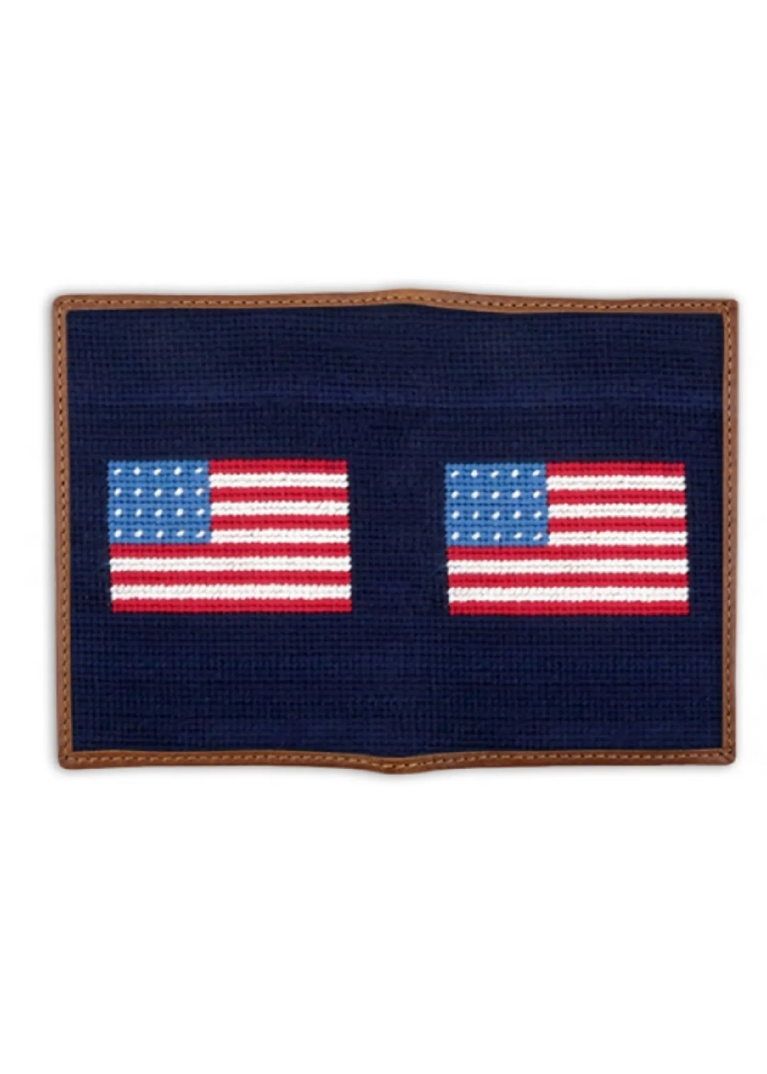 AMERICAN FLAG NEEDLEPOINT PASSPORT CASE