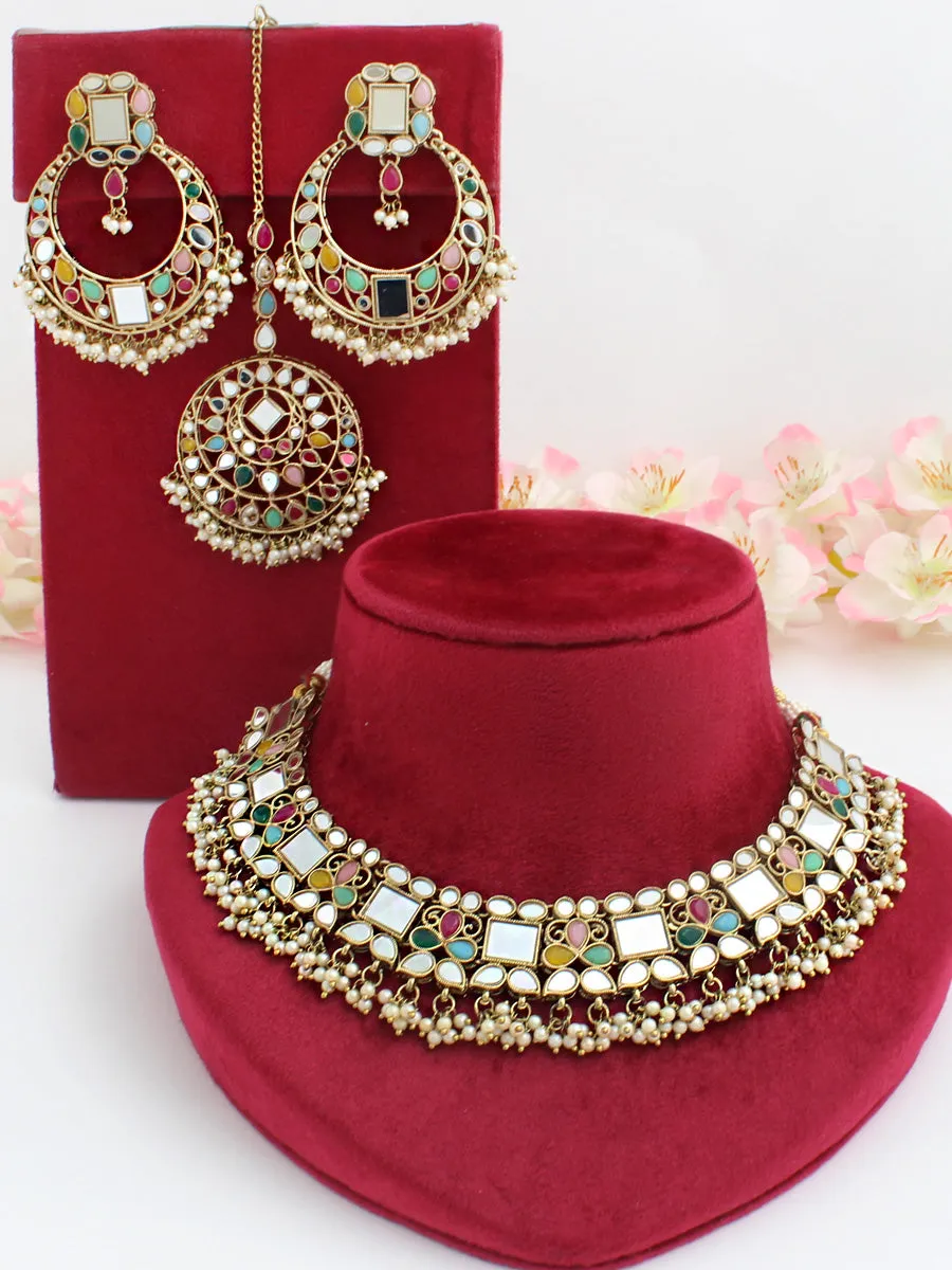 Amyra Mirror Necklace Set