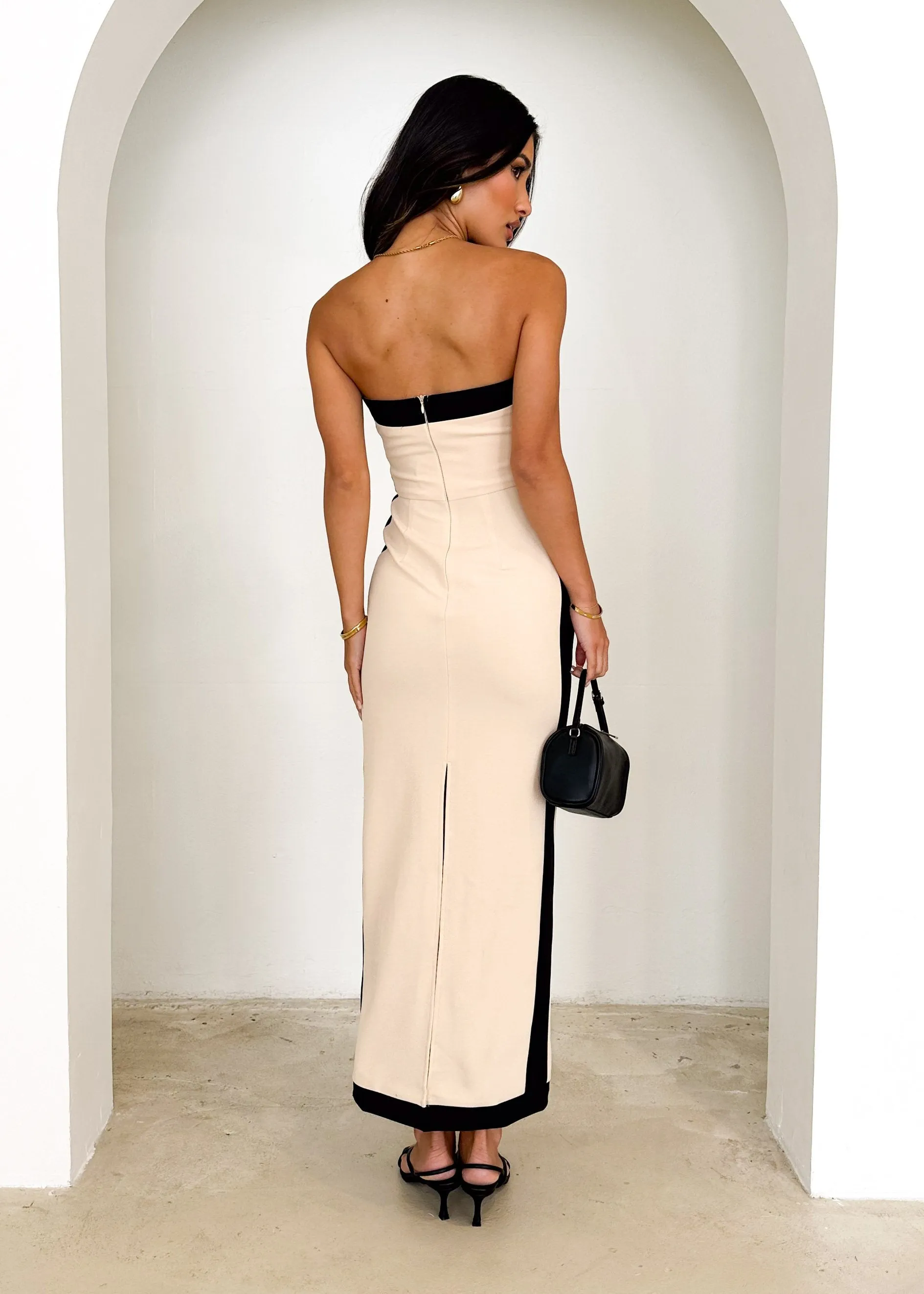 Athena Strapless Maxi Dress - Nude