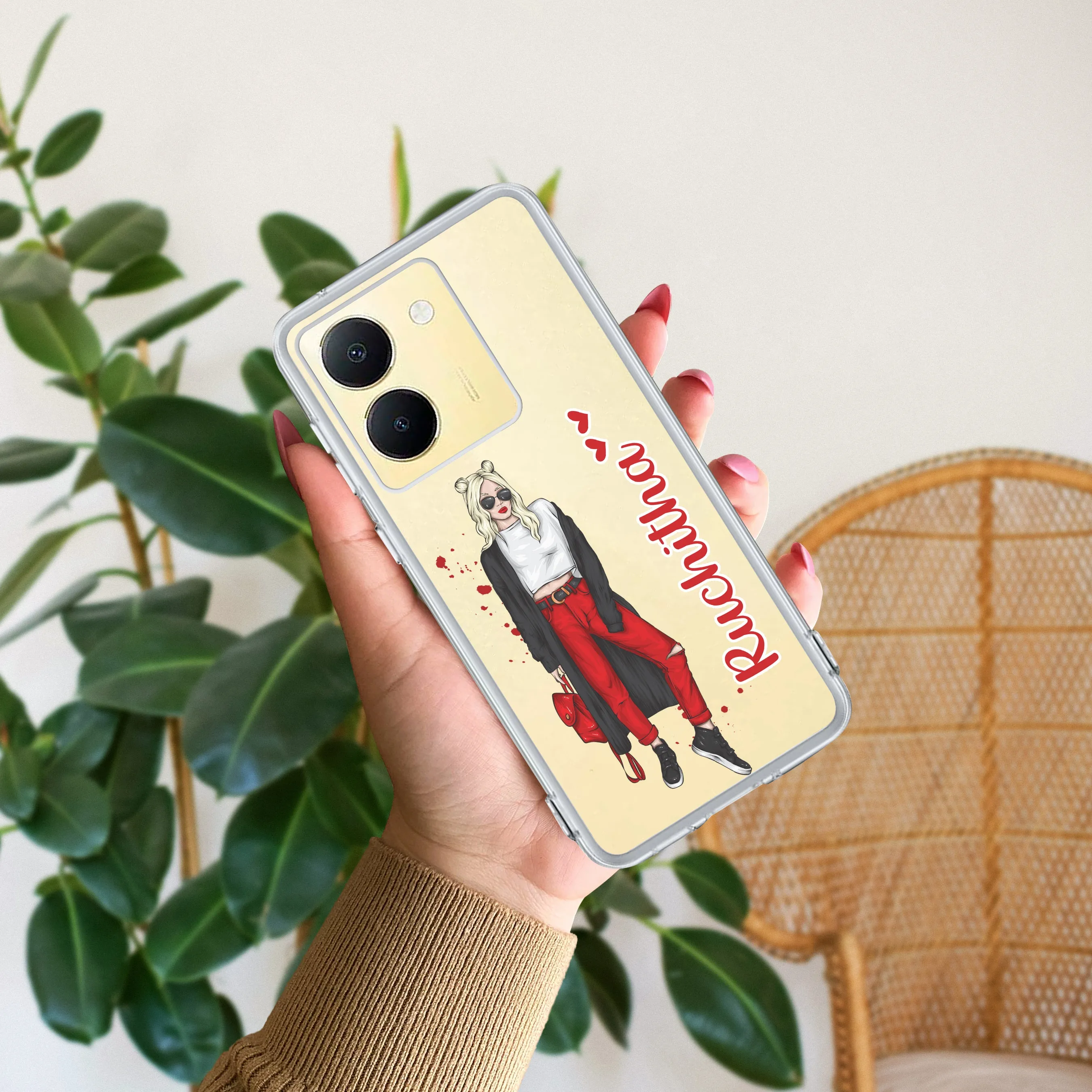 Attitude Girl Customize Transparent Silicon Case For Vivo