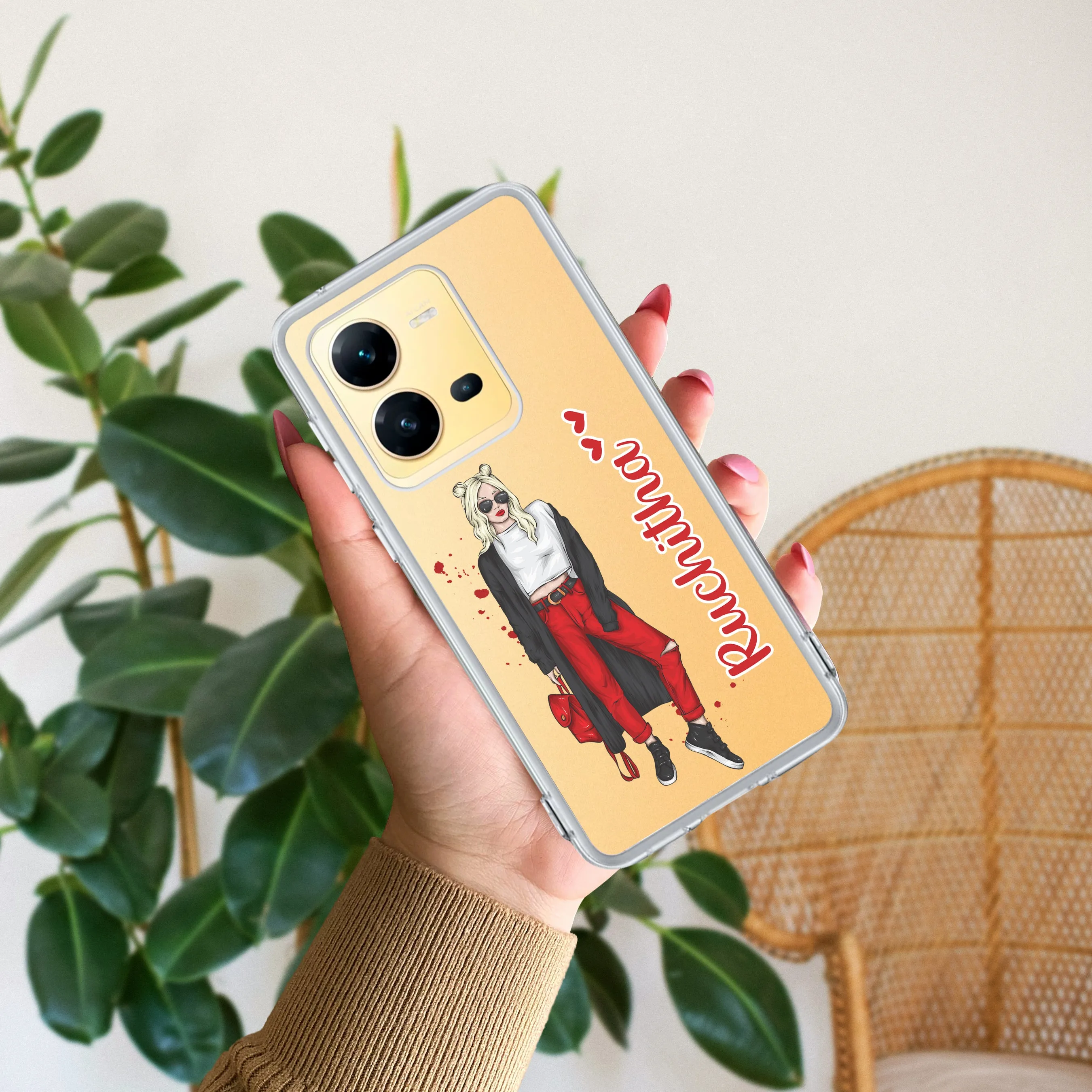 Attitude Girl Customize Transparent Silicon Case For Vivo