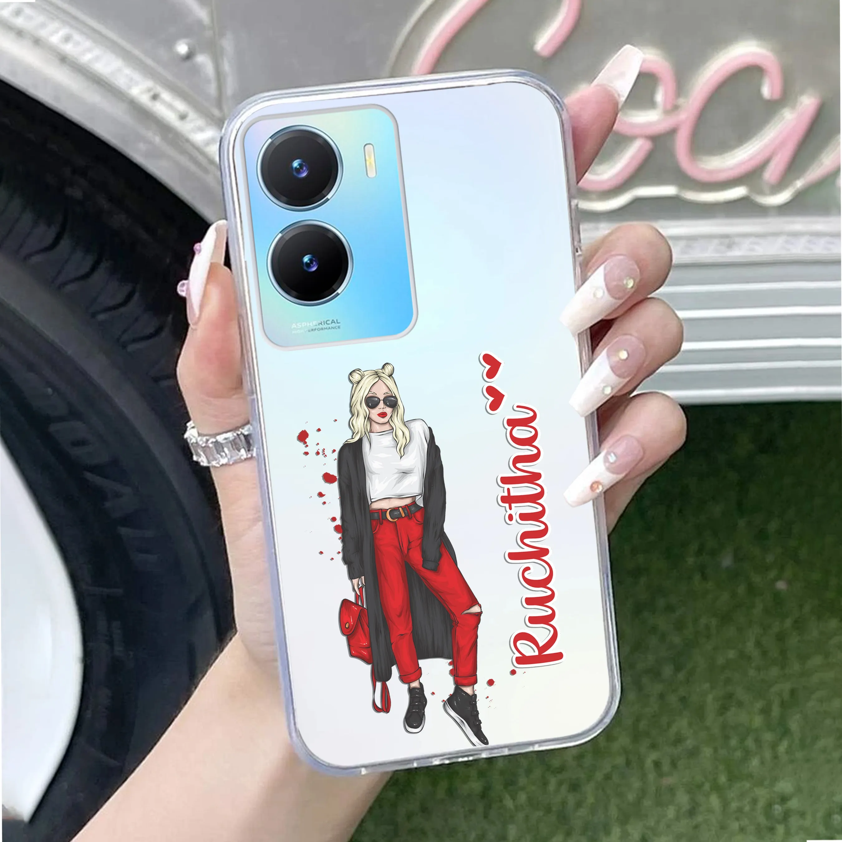 Attitude Girl Customize Transparent Silicon Case For Vivo