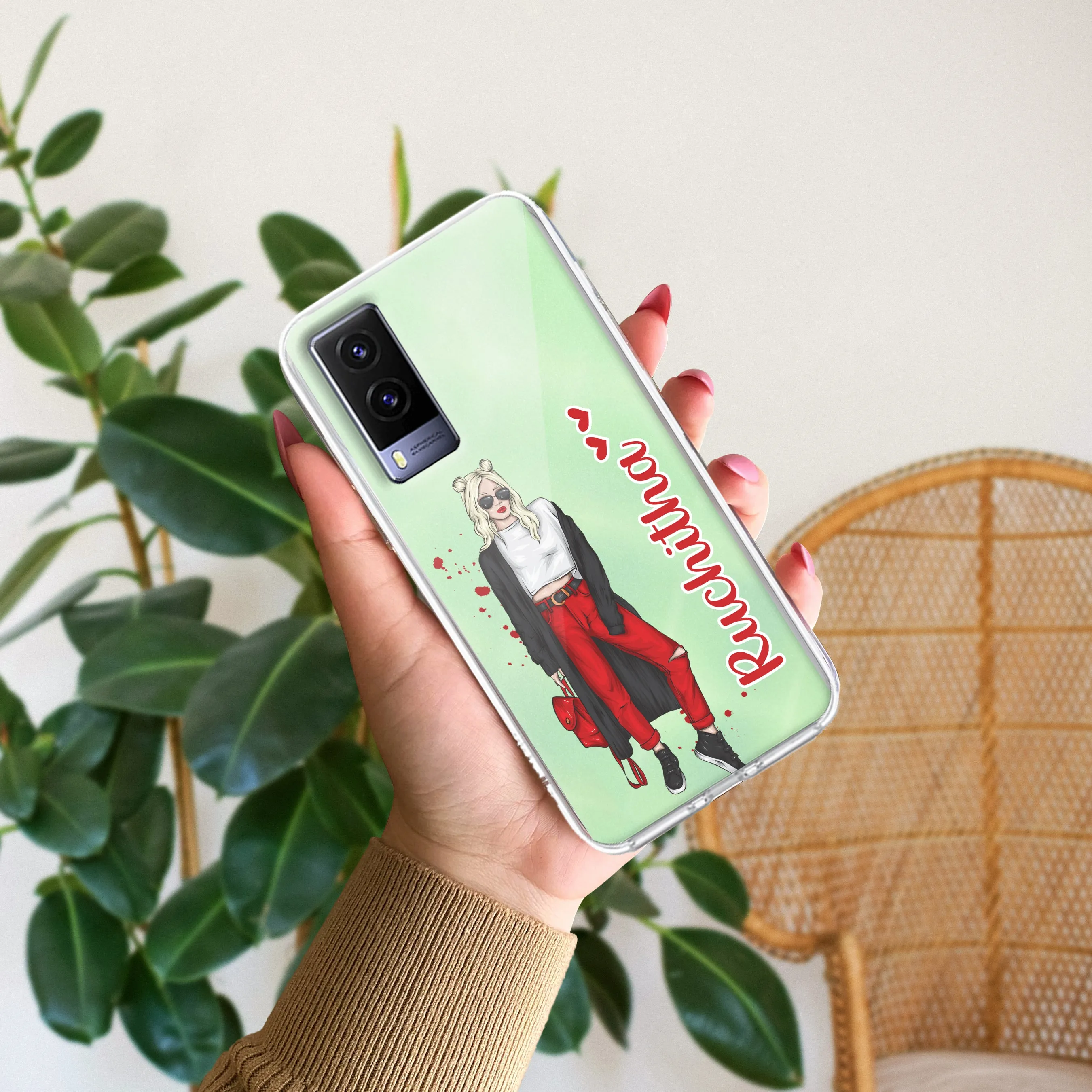 Attitude Girl Customize Transparent Silicon Case For Vivo