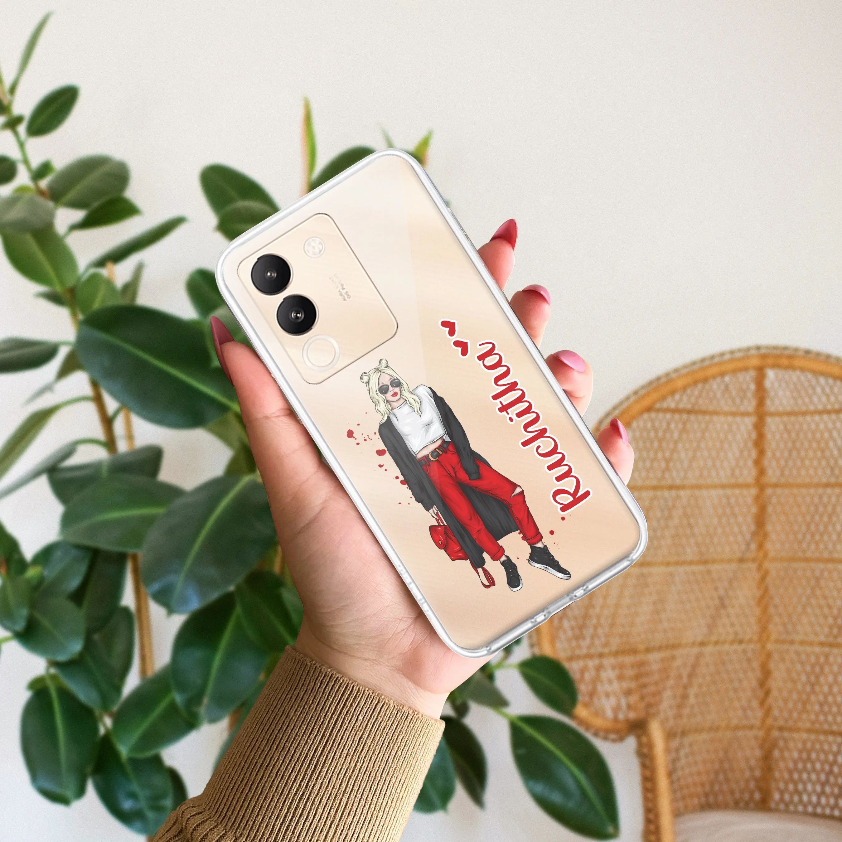 Attitude Girl Customize Transparent Silicon Case For Vivo