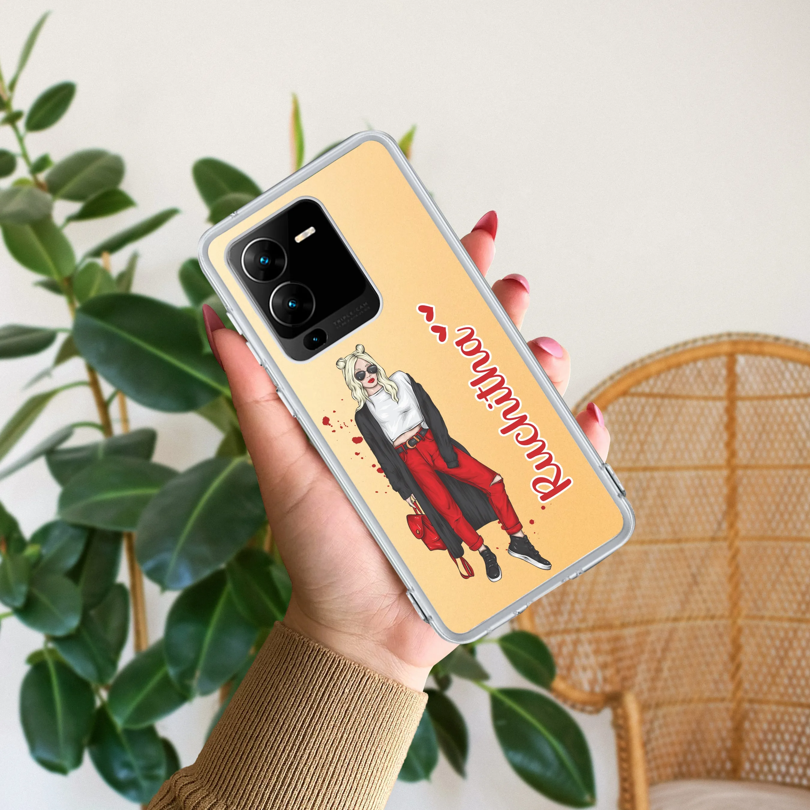 Attitude Girl Customize Transparent Silicon Case For Vivo