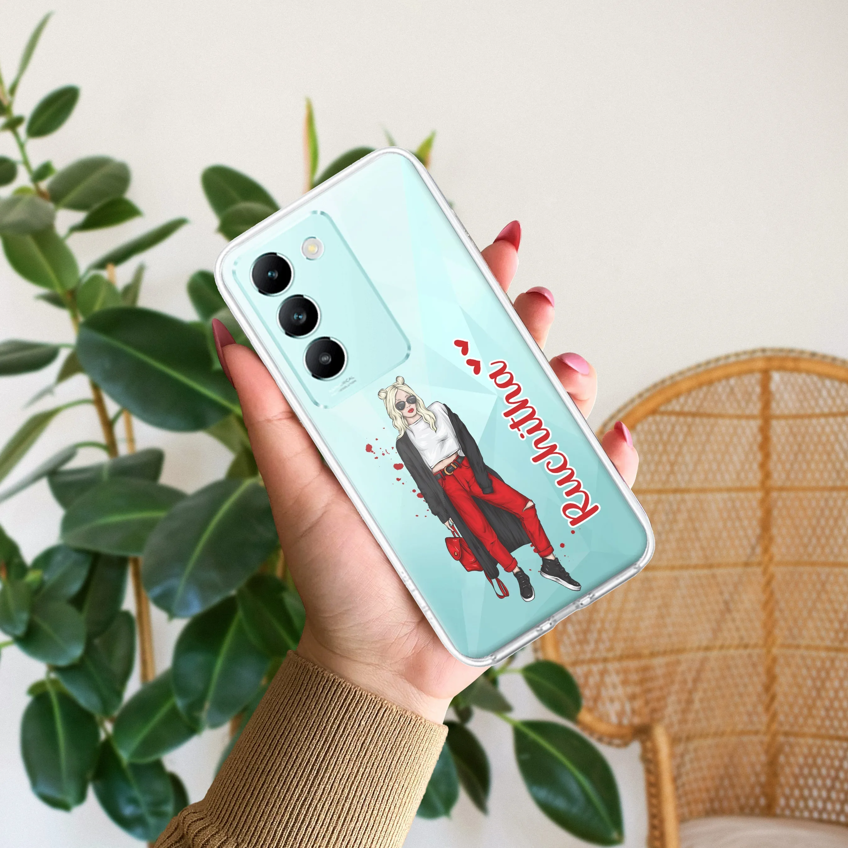 Attitude Girl Customize Transparent Silicon Case For Vivo