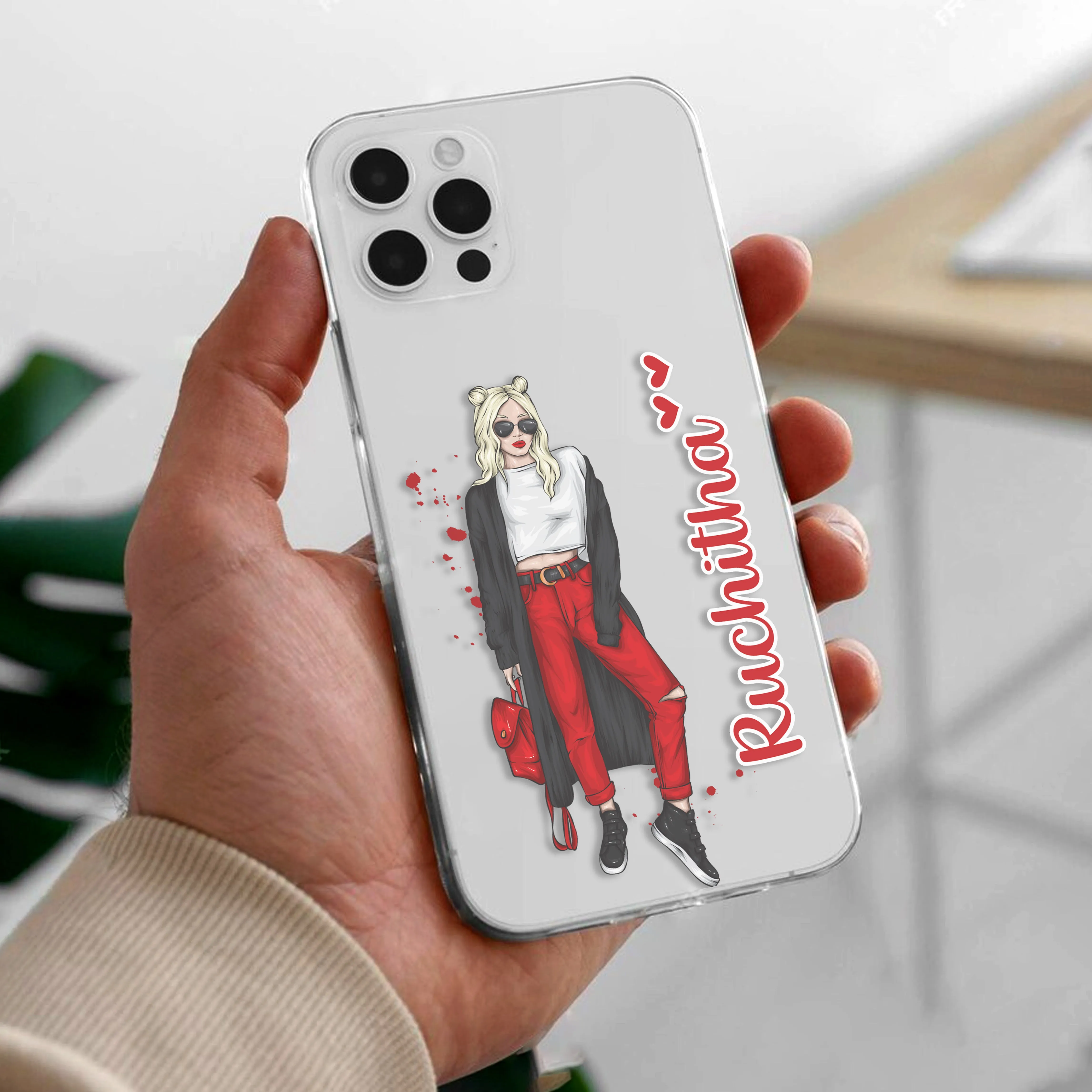 Attitude Girl Customize Transparent Silicon Case For Vivo