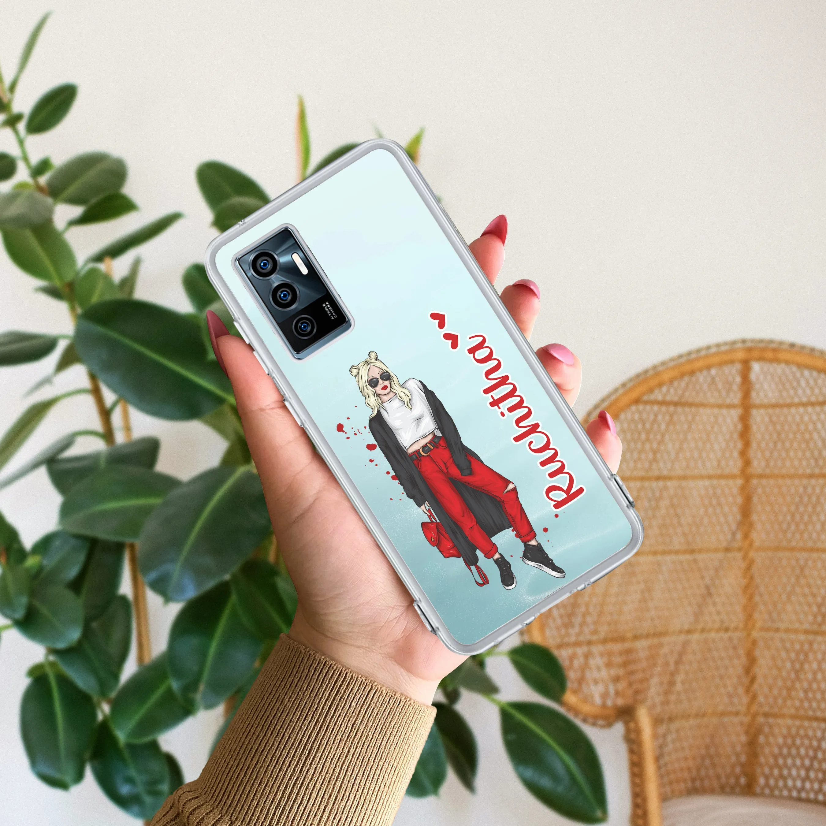 Attitude Girl Customize Transparent Silicon Case For Vivo