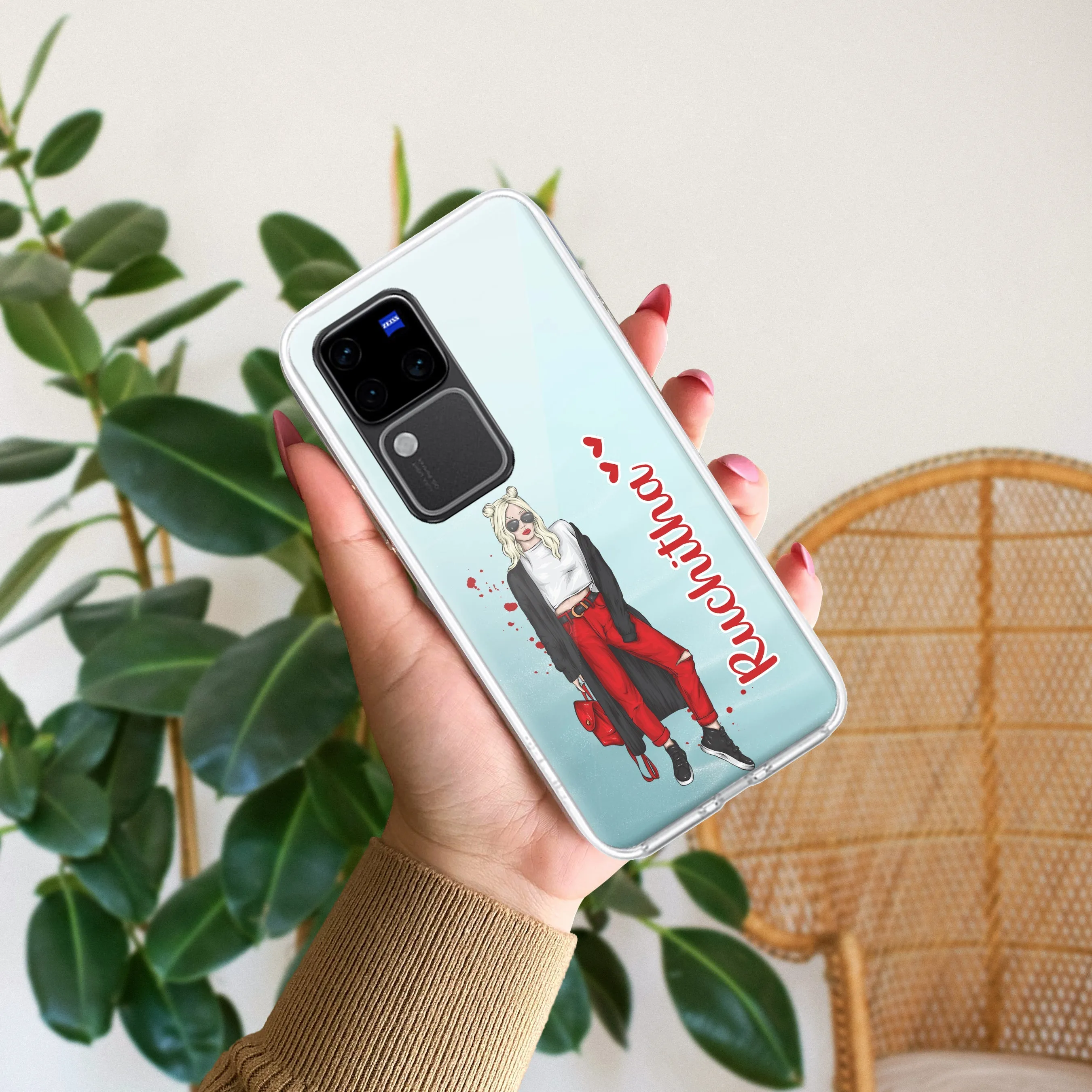 Attitude Girl Customize Transparent Silicon Case For Vivo