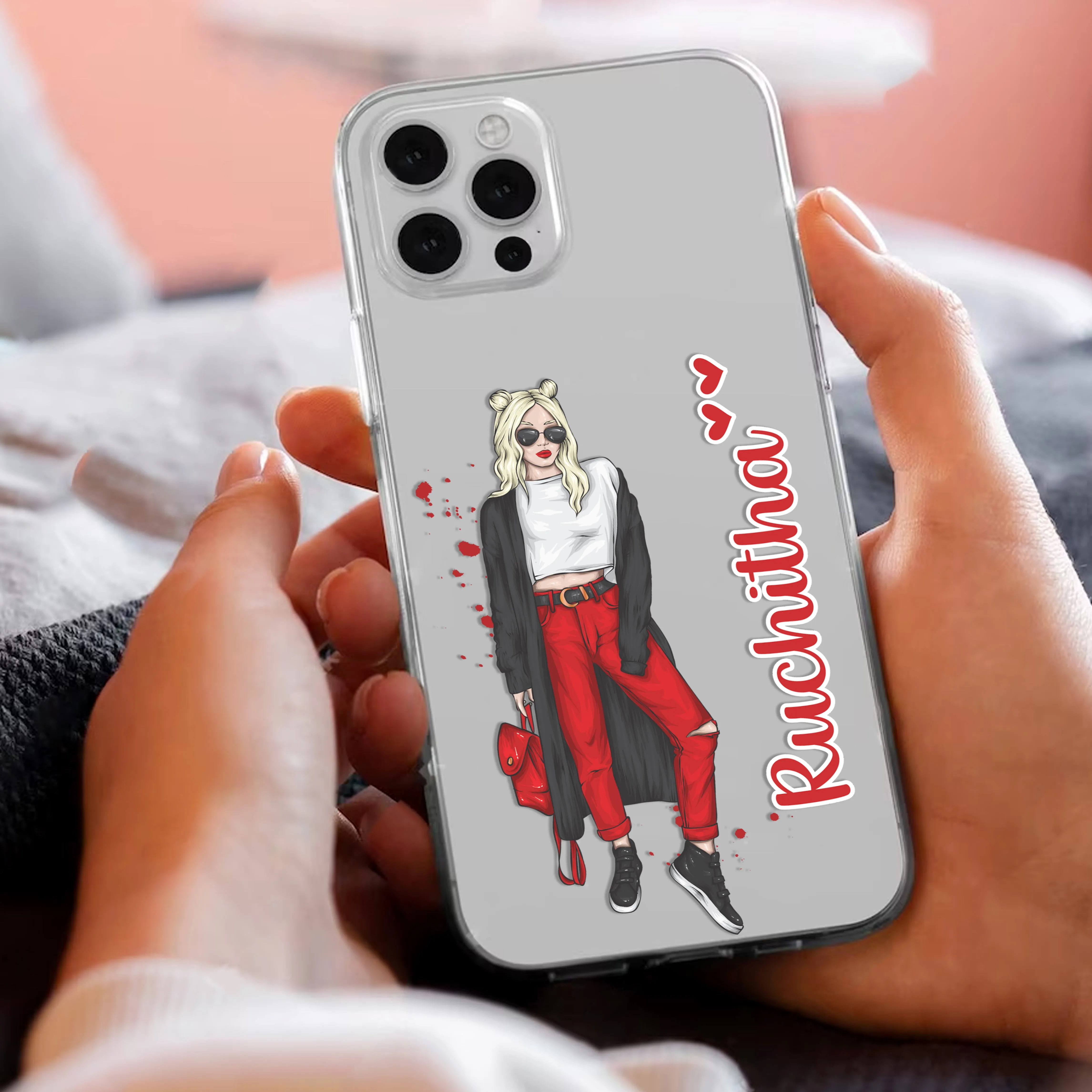 Attitude Girl Customize Transparent Silicon Case For Vivo