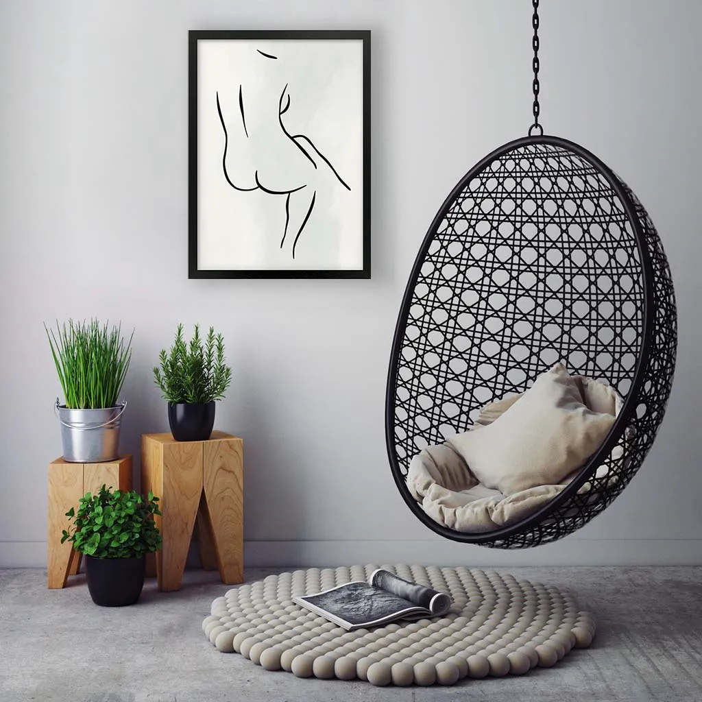 Back Nude Line Framed Art