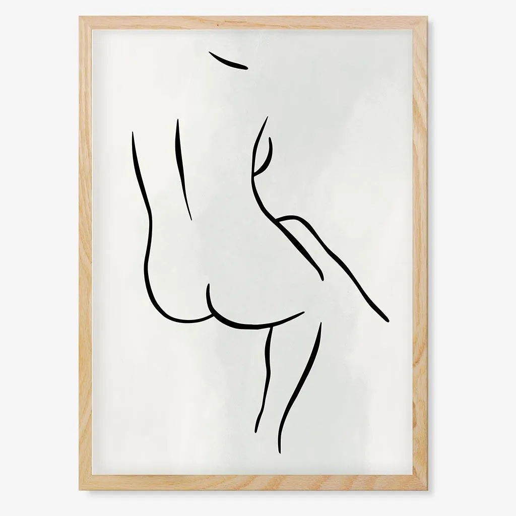 Back Nude Line Framed Art