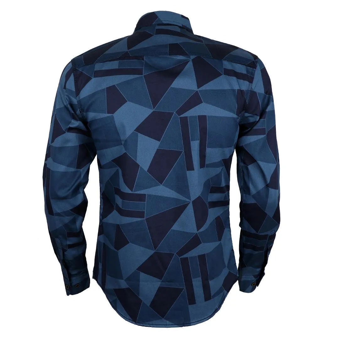 Bajieli Finest Quality Ace Designed Royal Long Sleeve Shirt-Blue