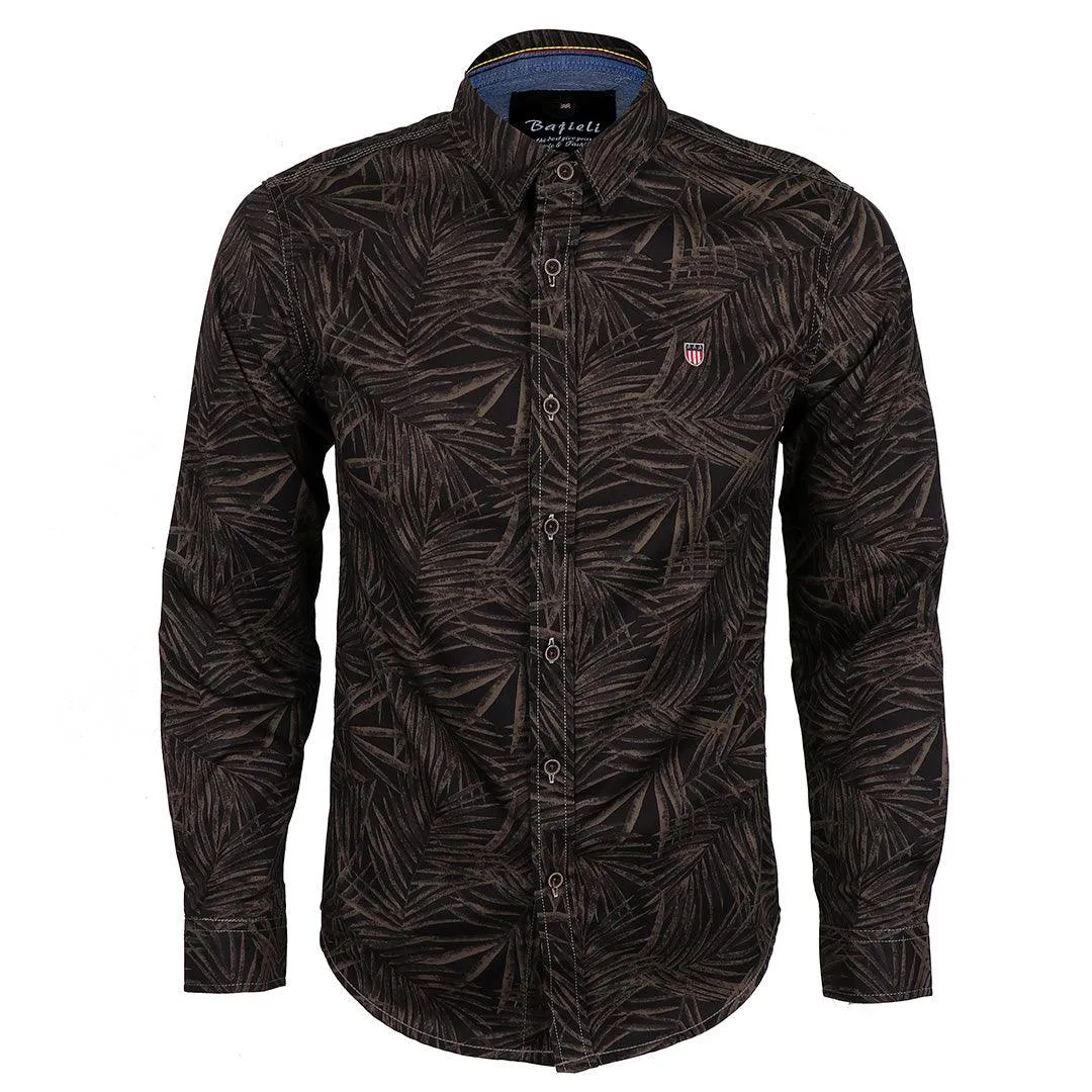 Bajieli Finest Quality Black and Brown Designed LongSleeve Shirt