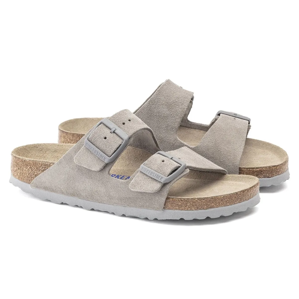 Birkenstock Men's Arizona Soft Footbed Stone Suede