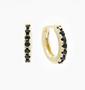 Black Pave Hoop Earrings