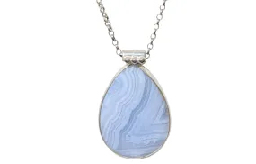 Blue Lace Agate pendant necklace