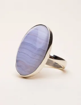 Blue Lace Agate Ring - Adjustable