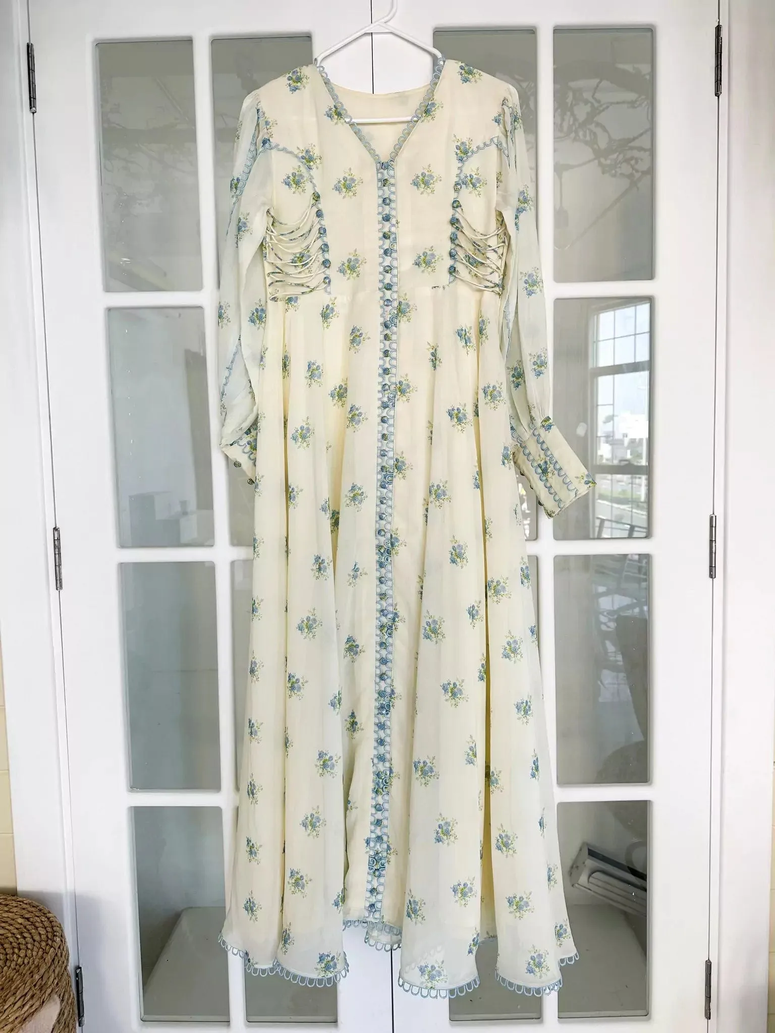 Blue Poppy Long Floral Dress