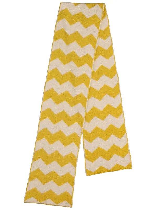 Brushed Zigzag Scarf Turmeric & Oatmeal Sample Sale