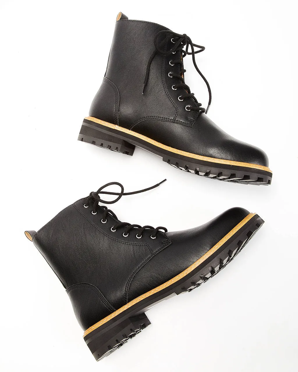 Brycen Faux Leather Lace Up Boot