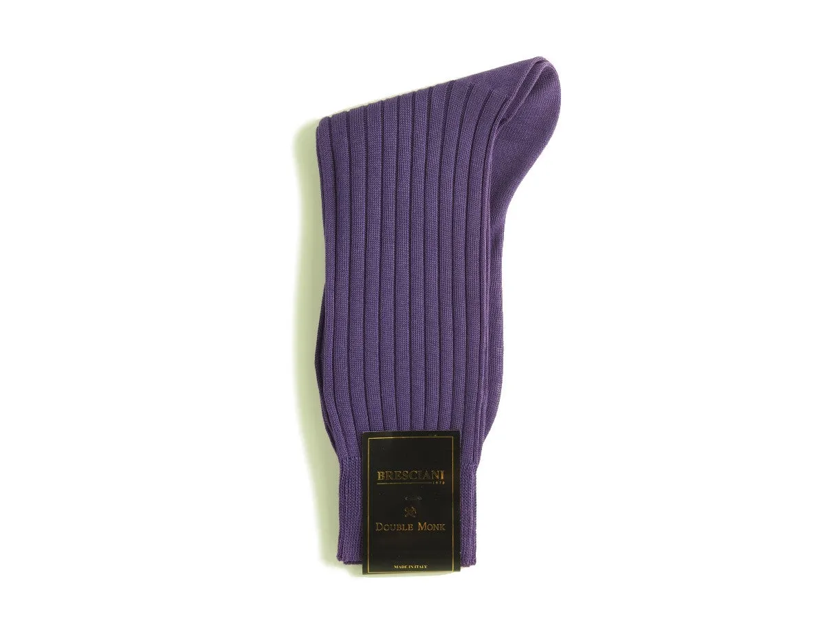 Calf Length Cotton Socks 3-Ply Mauve