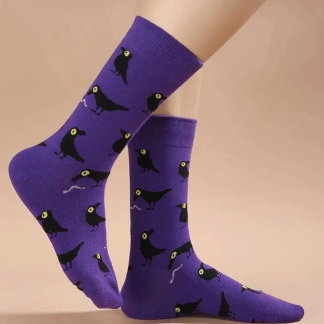 Crow Socks from the Sock Panda (Adult Medium - Women's Shoe Sizes 5-10)