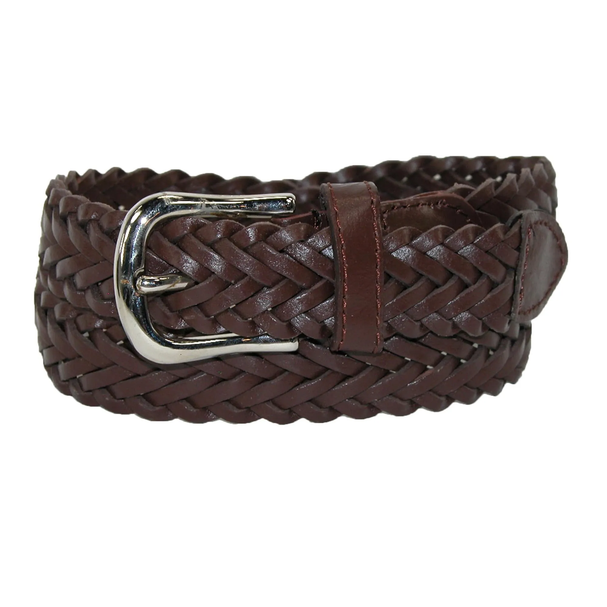 CTM® Boys' Leather Braided Dress Belt (Pack of 2)