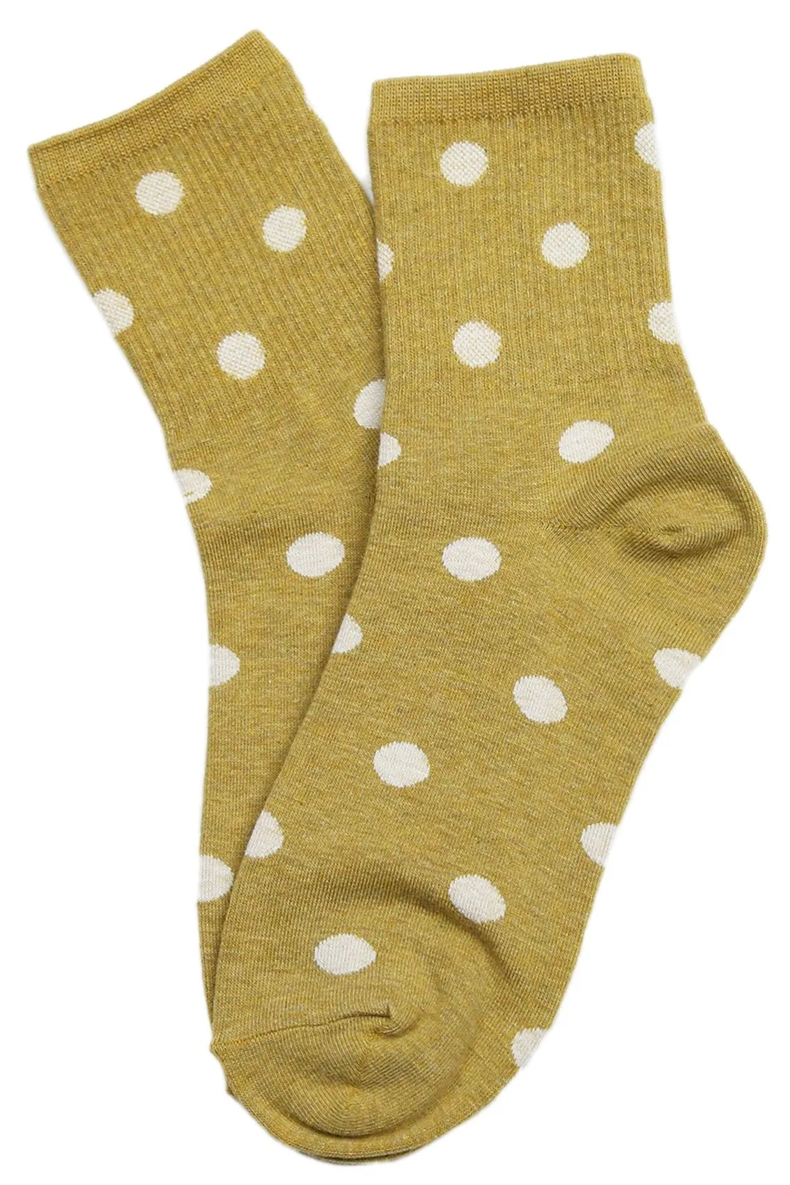 Dotty Spotty Cotton Socks Mustard