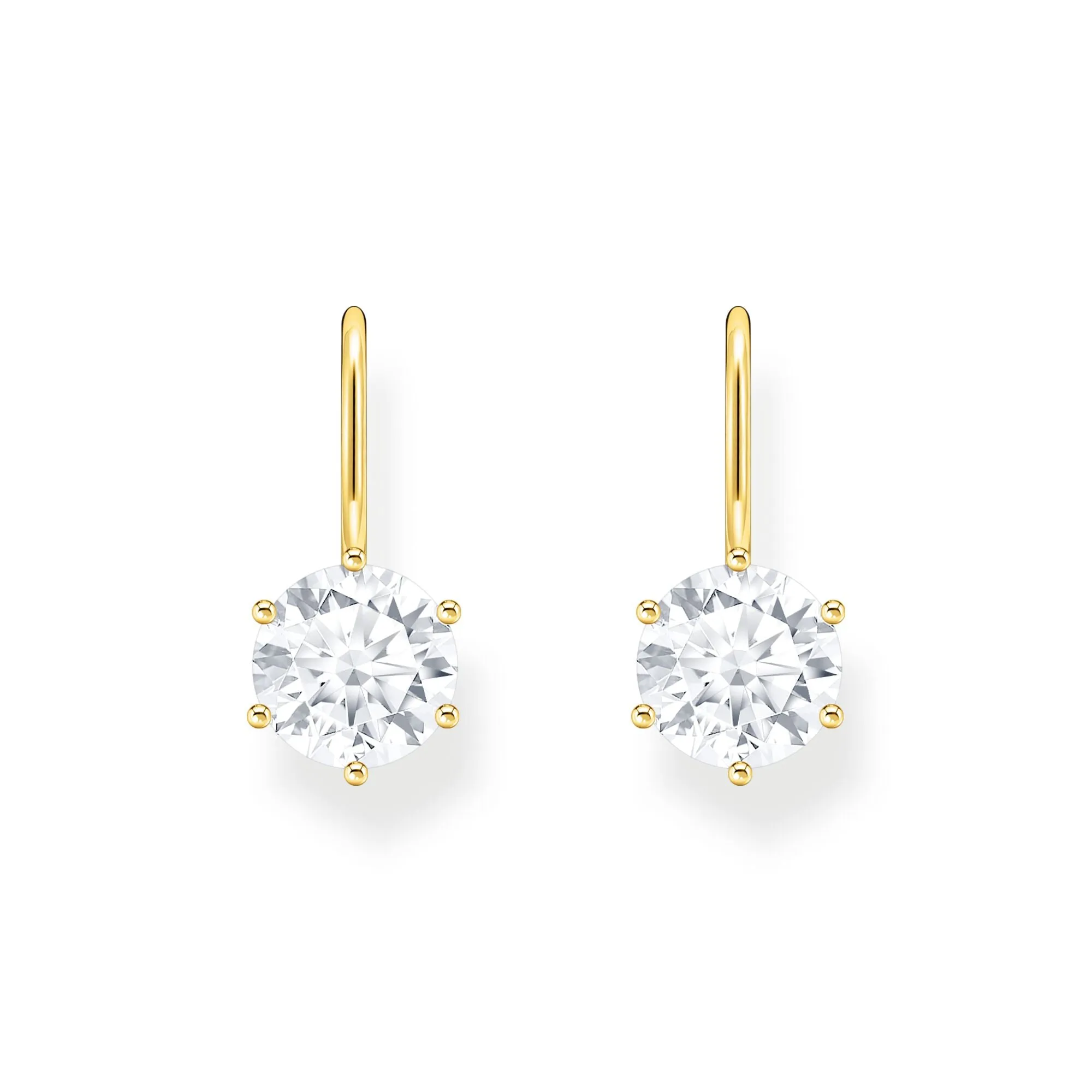 Earrings with white zirconia - gold