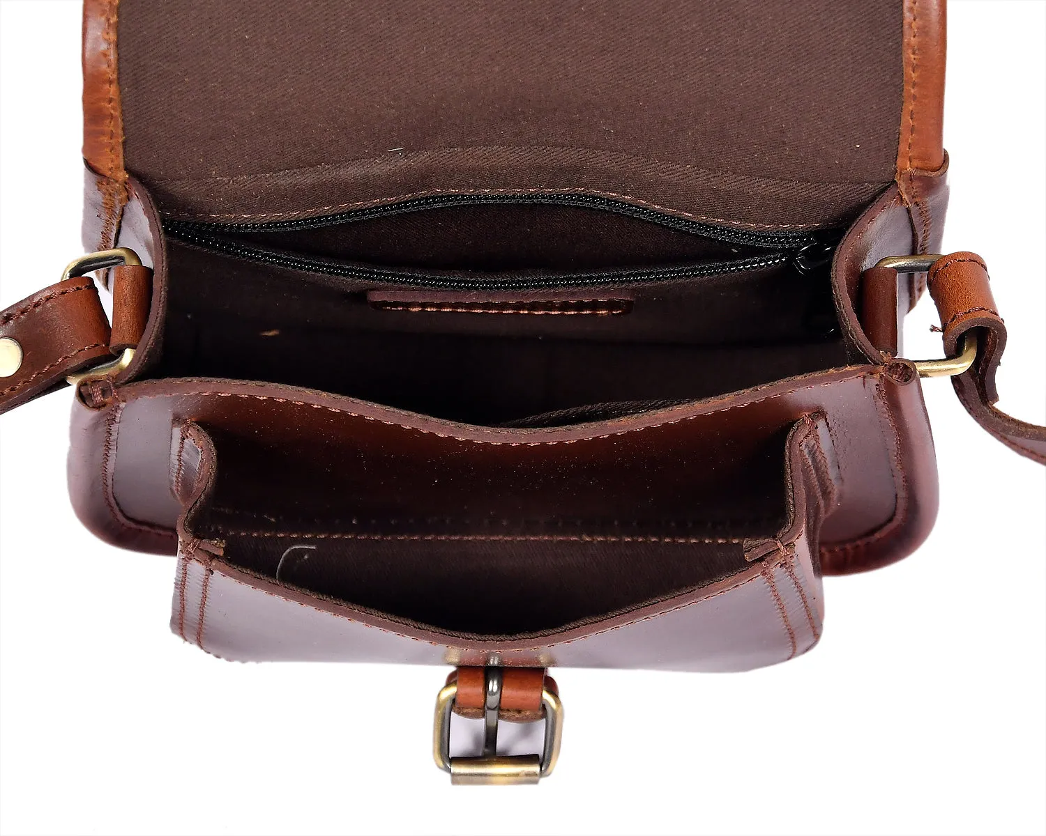 Elegant Brown Hair on Leather Sling Bag: Stylish and Functional. Art: BG-1455