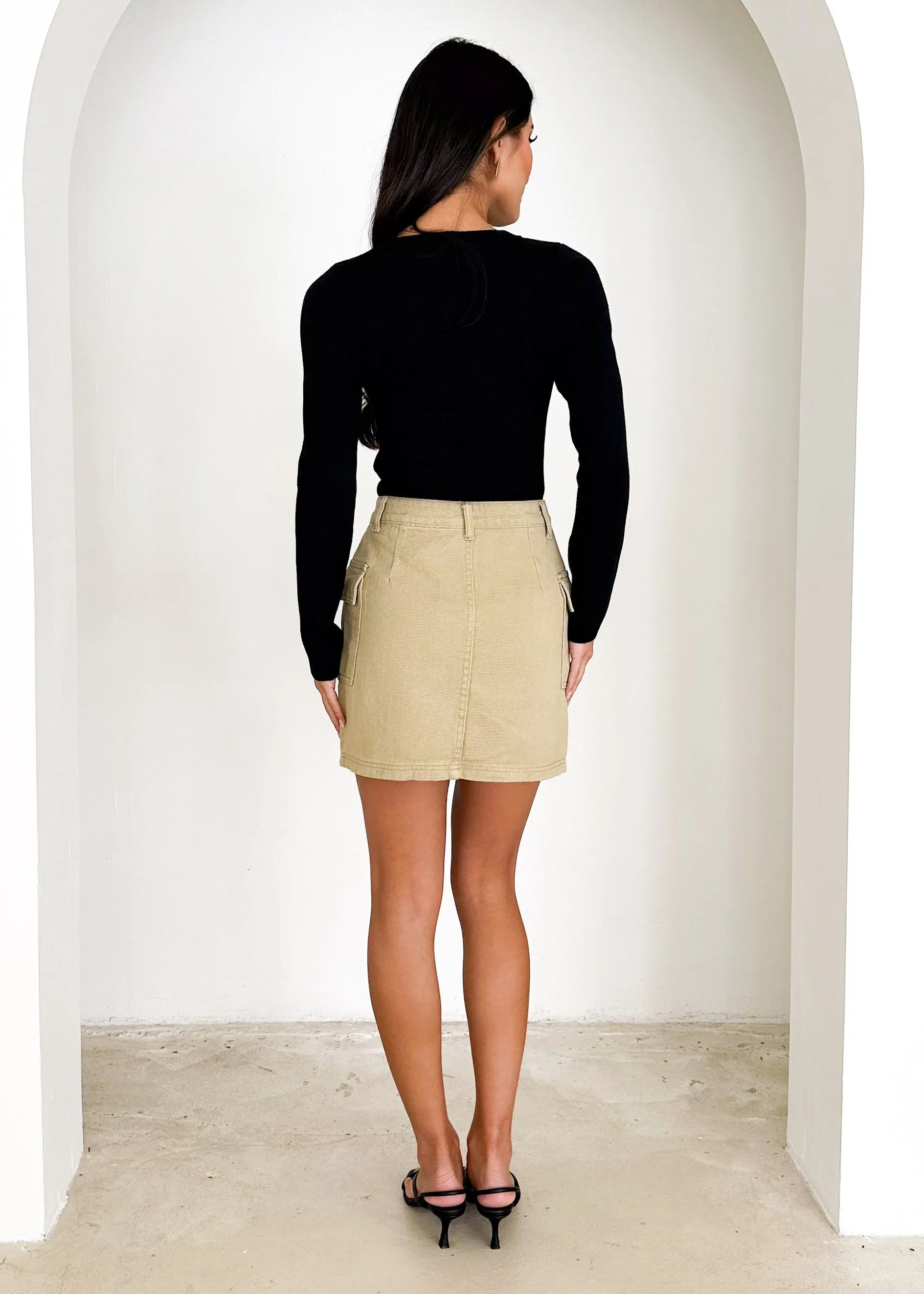 Elidare Cargo Skirt - Beige