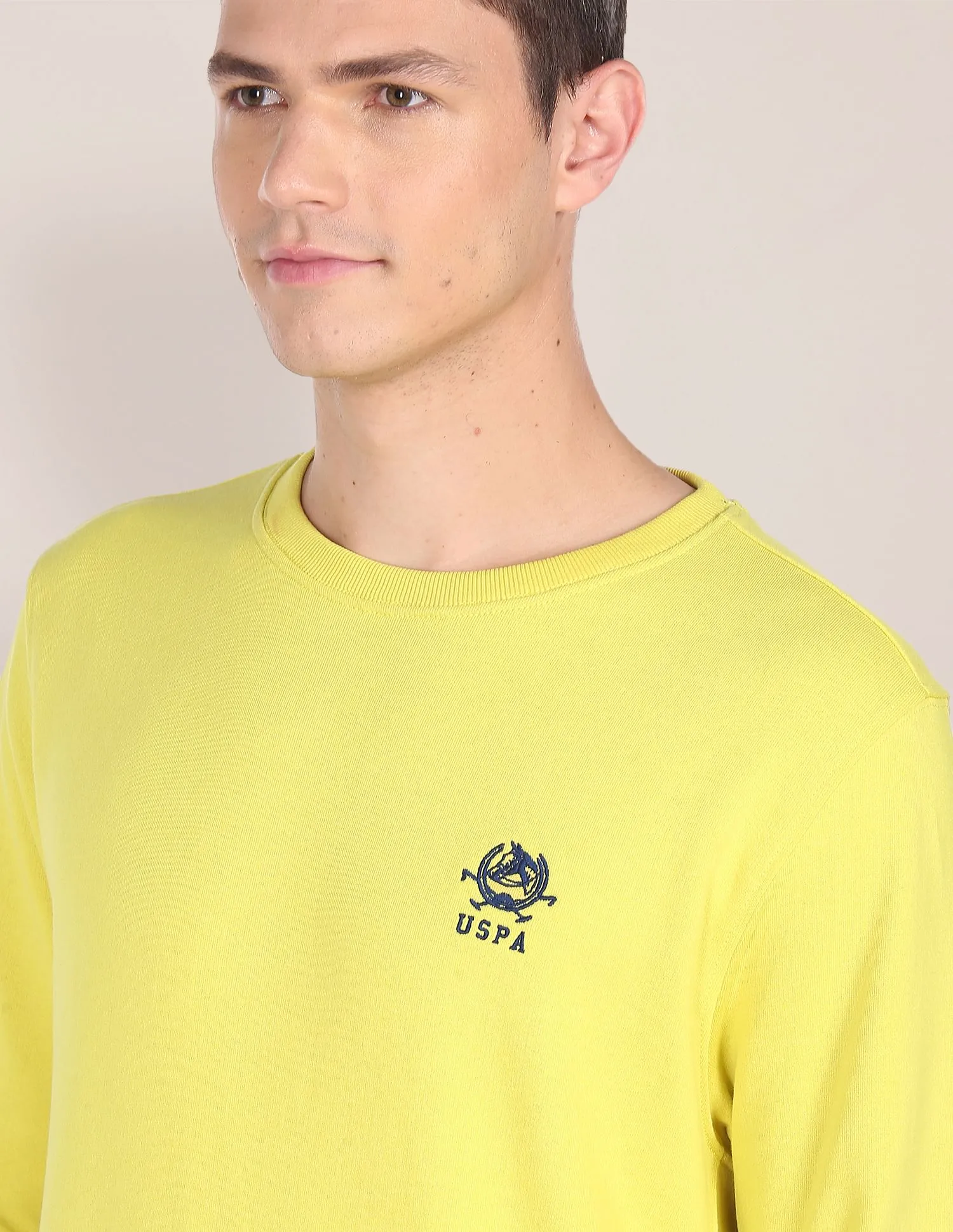 Embroidered Logo Crew Neck Sweatshirt