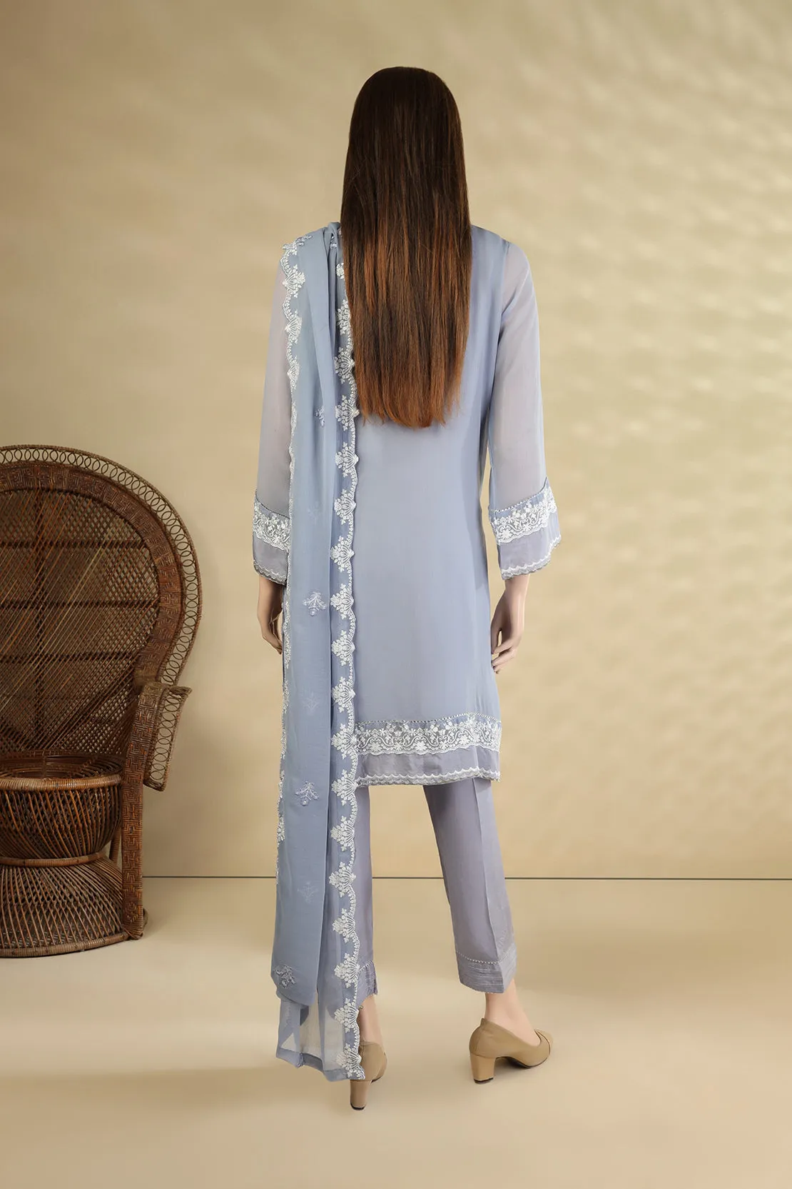 Embroidered Luxury Chiffon Stitched 3 Piece