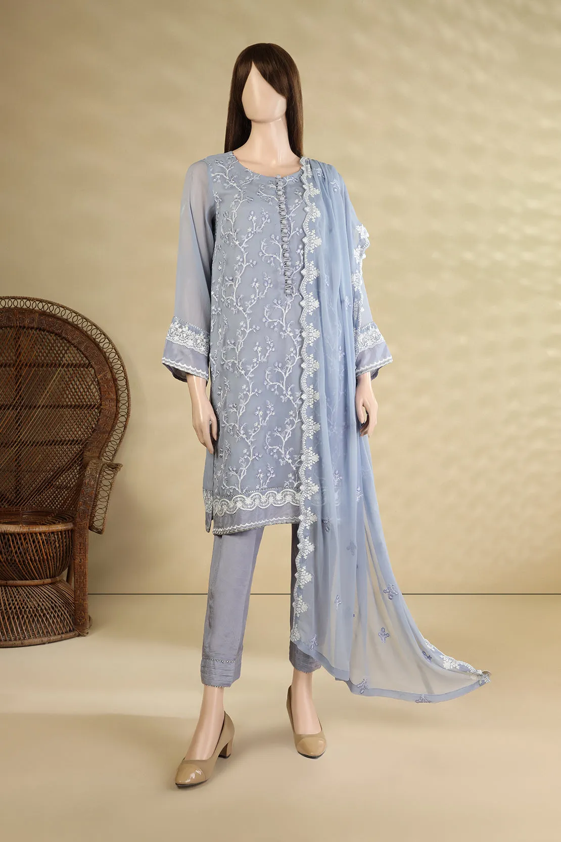 Embroidered Luxury Chiffon Stitched 3 Piece