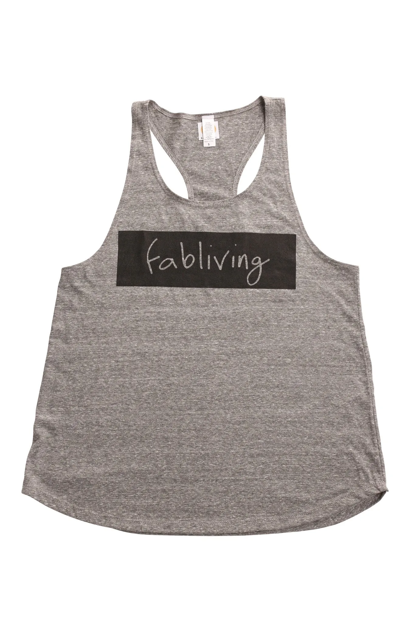 fabliving block racerback tank (heather grey/black)