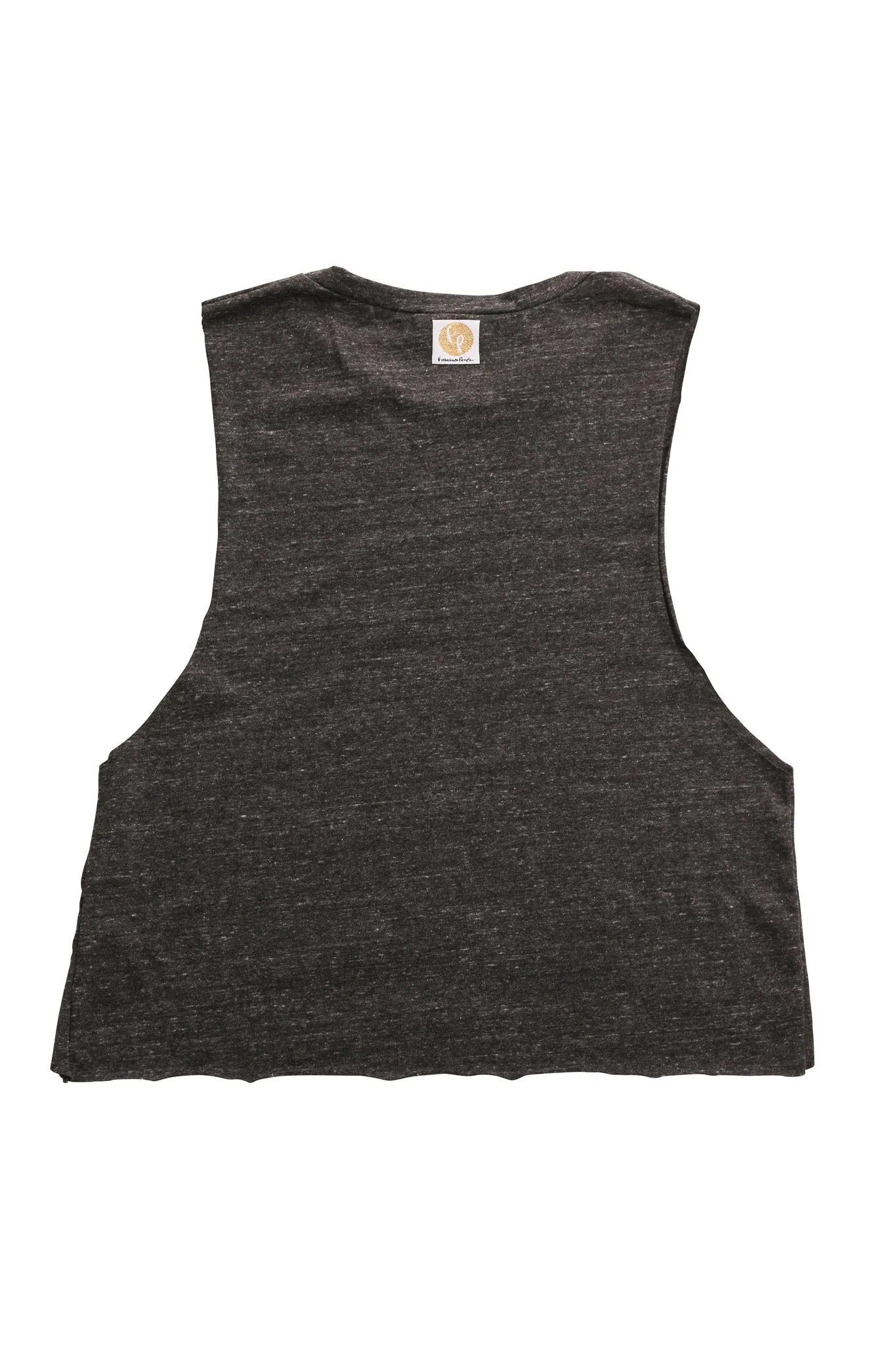 fabulous people women's crop muscle tee (charcoal grey)