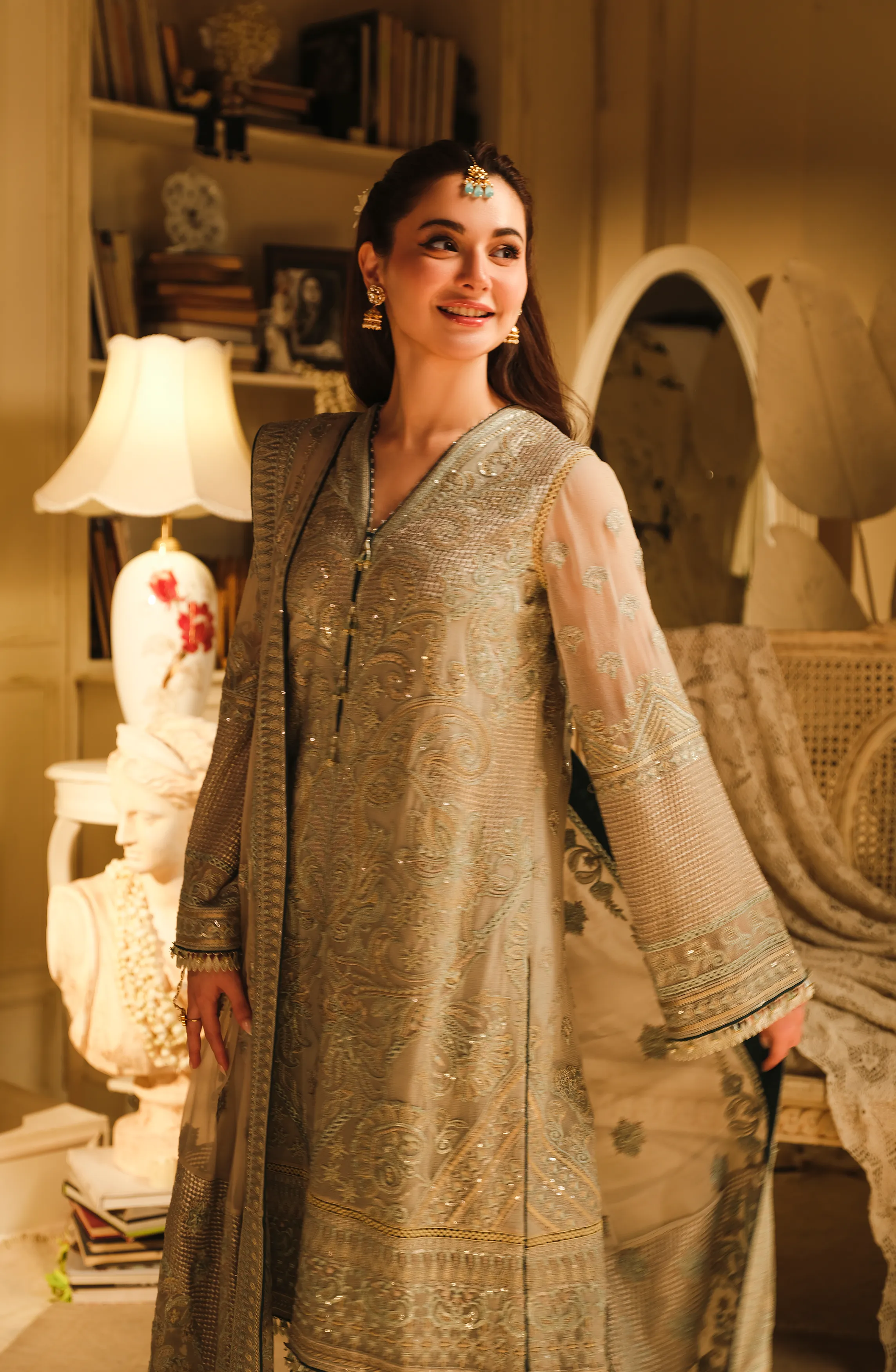 Falak - Embroidered Chiffon Ensemble (Unstitched)