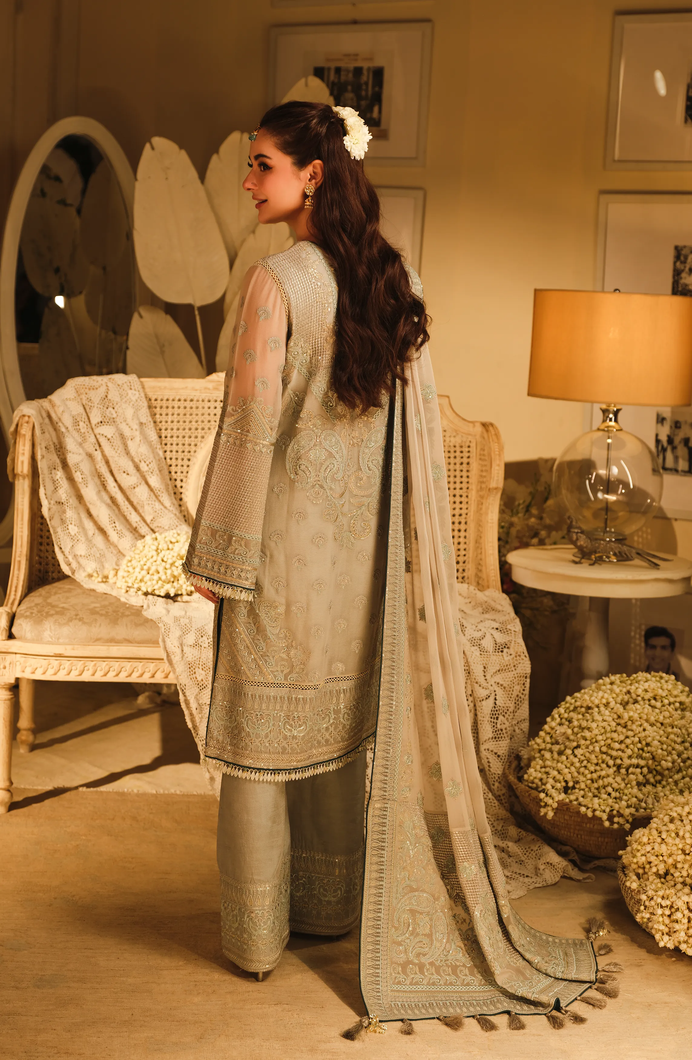 Falak - Embroidered Chiffon Ensemble (Unstitched)