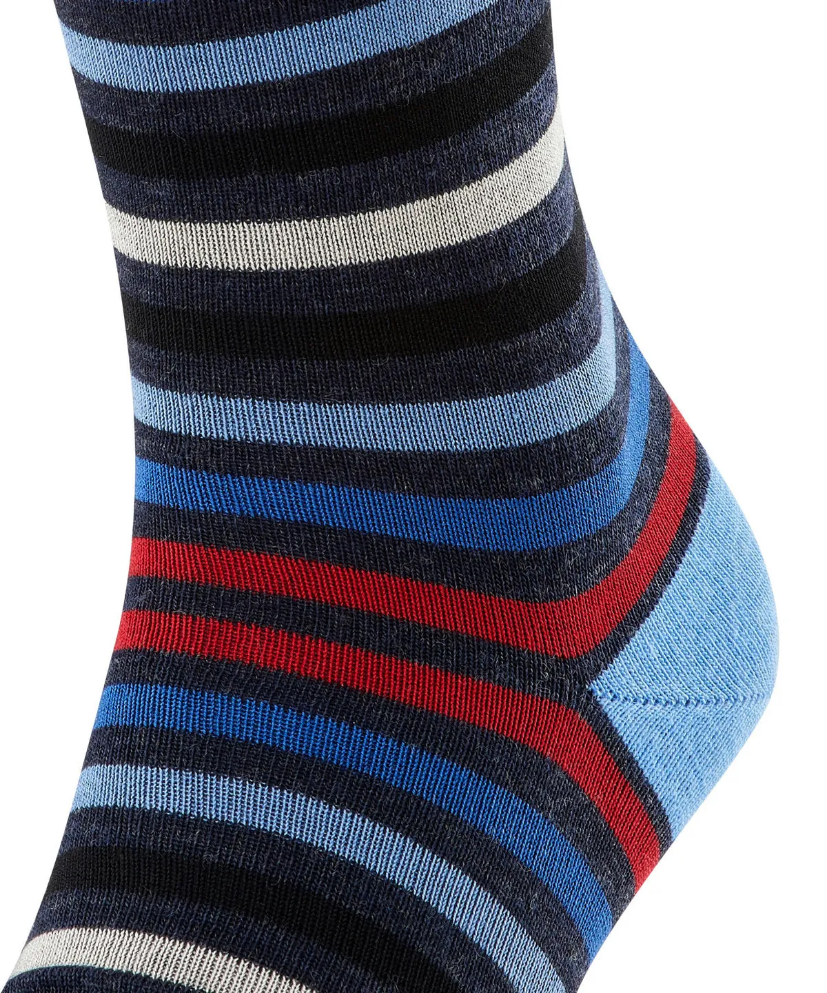 Falke 13279 6278 Tinted Stripe Sock Dark Sapphire/Scarlett