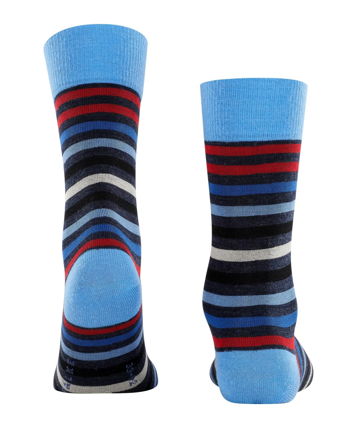 Falke 13279 6278 Tinted Stripe Sock Dark Sapphire/Scarlett