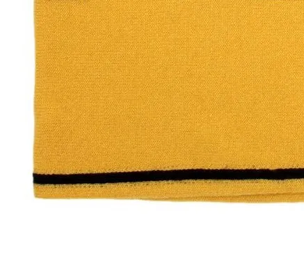 Fendi Roma Knitted Wool & Cashmere Yellow Black Logo Scarf